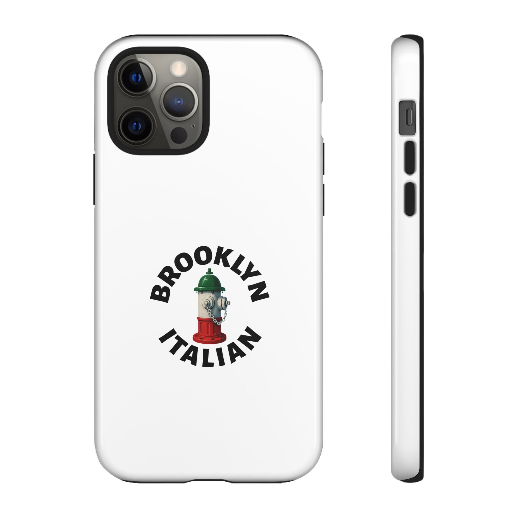 Brooklyn Italian White Phone Case, Urban Style Phone Cover, Tough Smartphone Case, Gift for Italian Heritage, Fun Streetwear Accessories