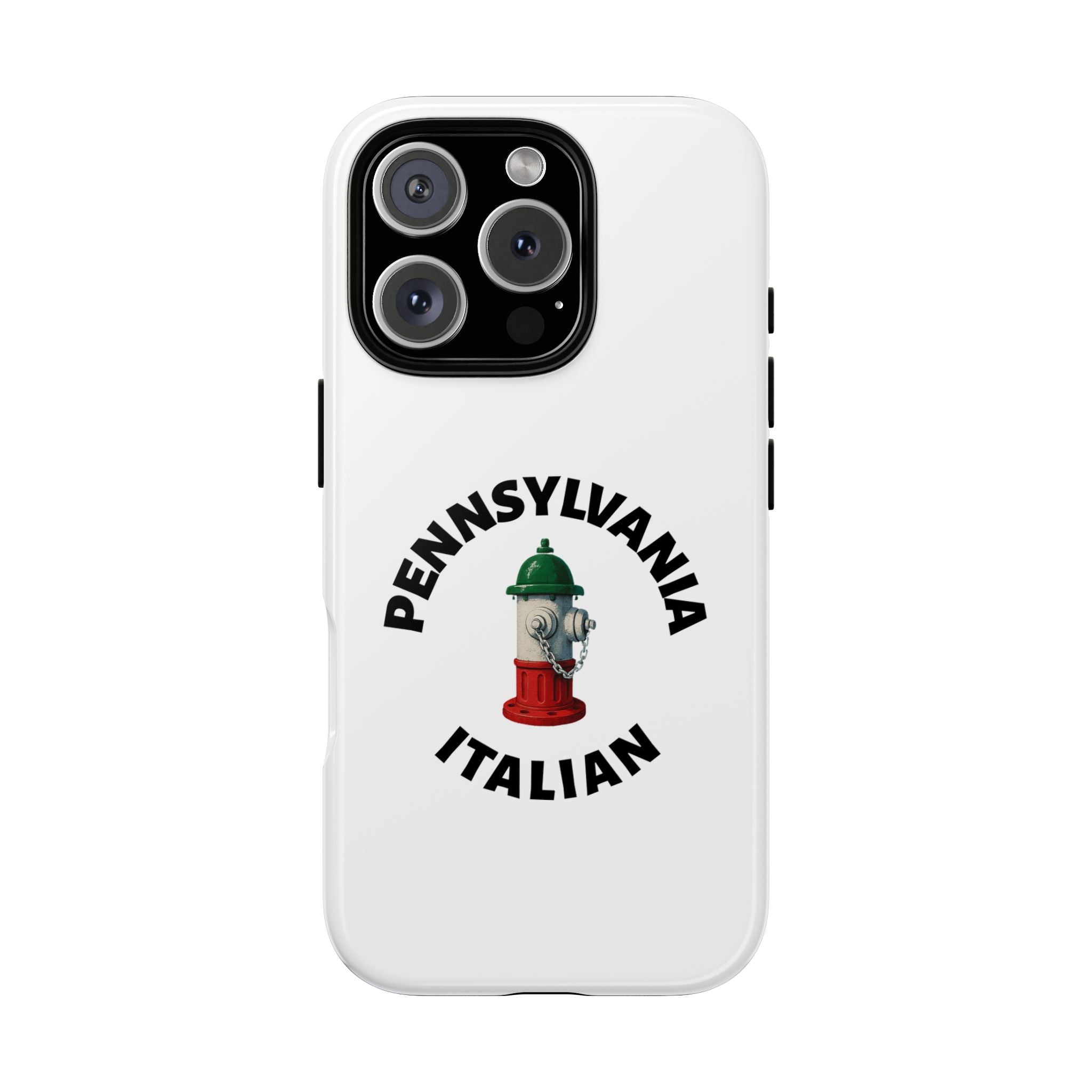 Pennsylvania Italian White Phone Case, Urban Style Phone Cover, Tough Smartphone Case, Gift for Italian Heritage, Fun Streetwear Accessories