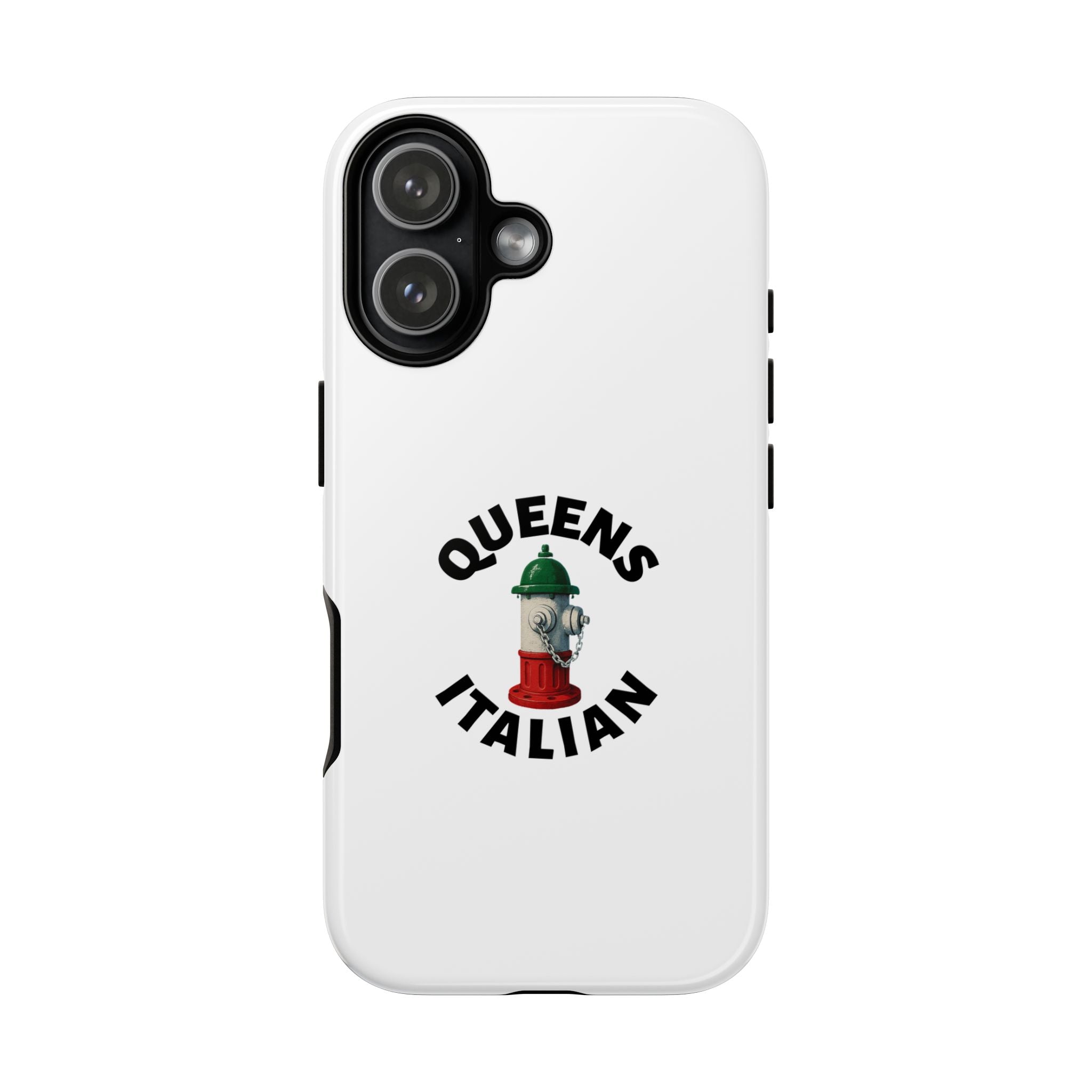 Queens Italian White Phone Case, Urban Style Phone Cover, Tough Smartphone Case, Gift for Italian Heritage, Fun Streetwear Accessories
