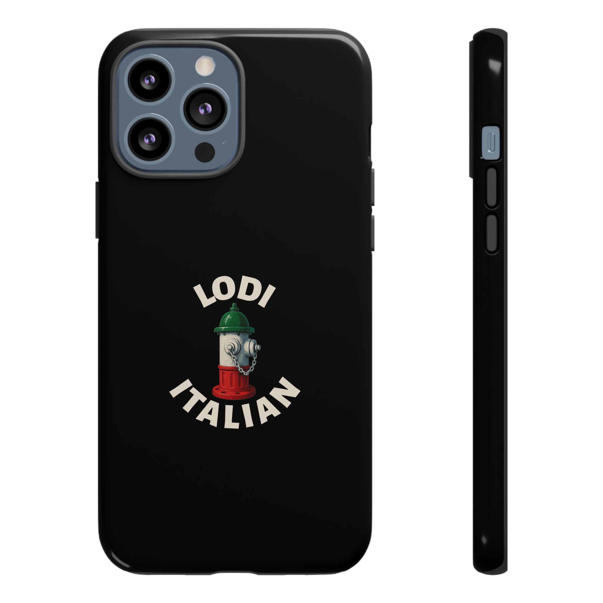 Lodi Italian Black Phone Case, Tough Cases for iPhone, Gift for Italians, Stylish Phone Cover, Unique Phone Accessory