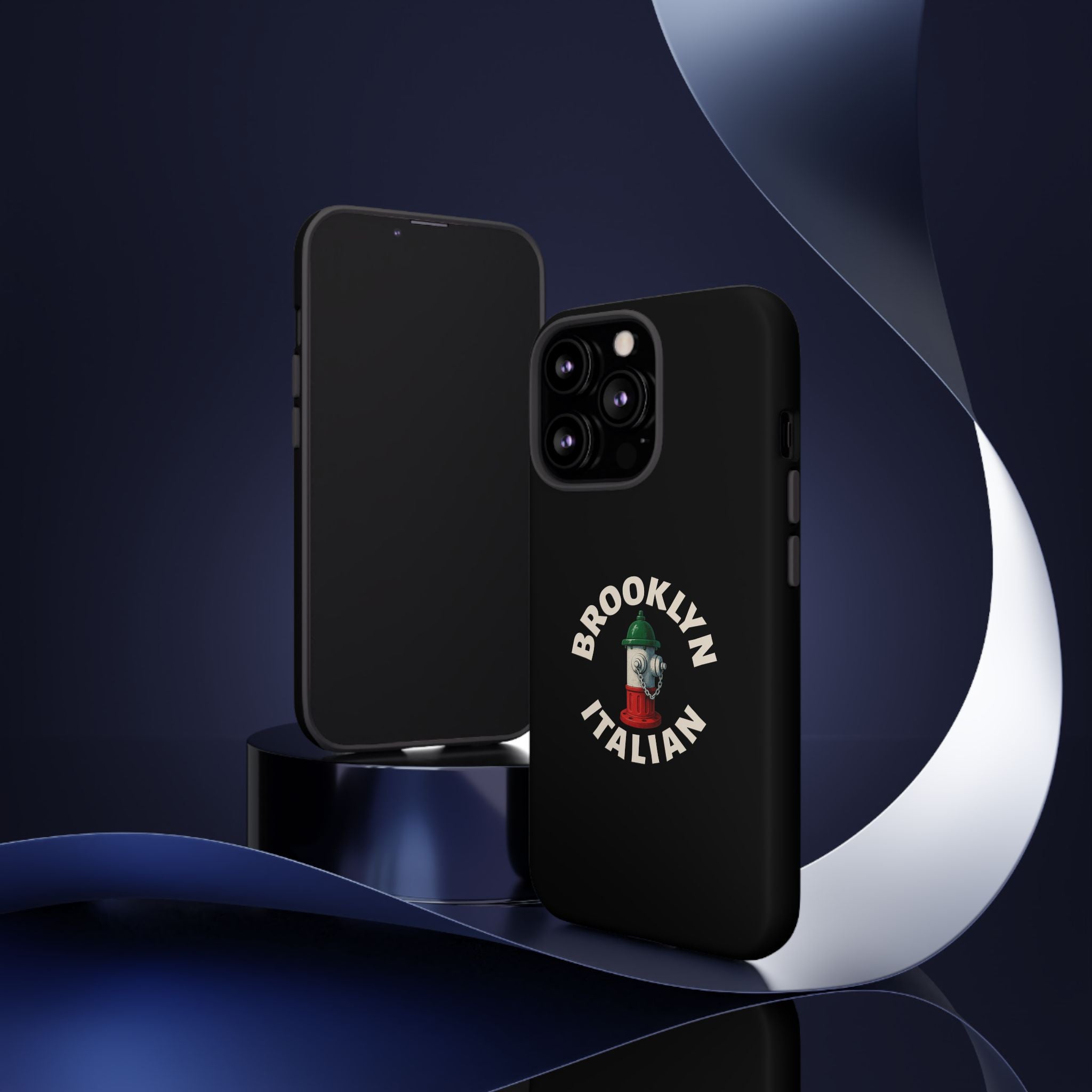 Brooklyn Italian Black Phone Case, Tough Cases for iPhone, Gift for Italians, Stylish Phone Cover, Unique Phone Accessory
