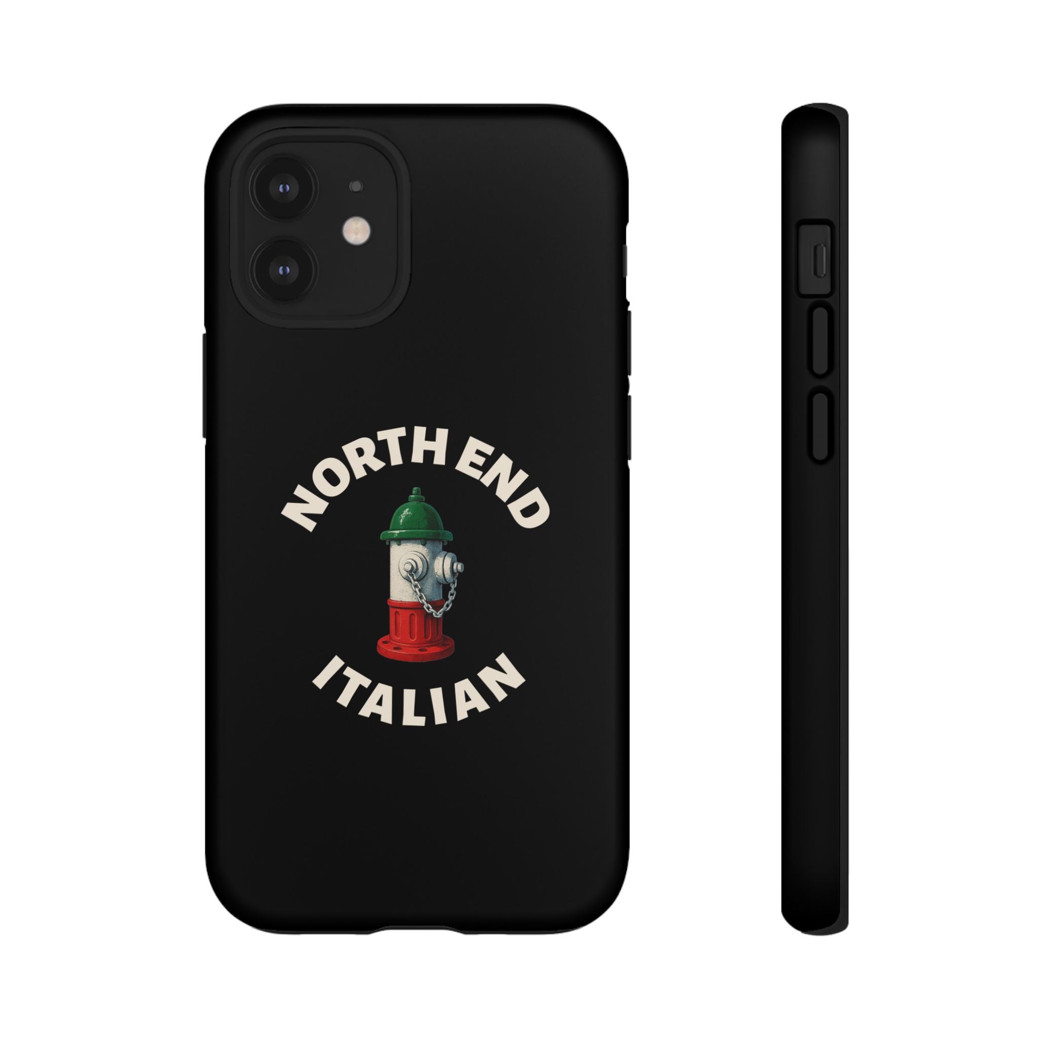 North End Italian Black Phone Case, Tough Cases for iPhone, Gift for Italians, Stylish Phone Cover, Unique Phone Accessory