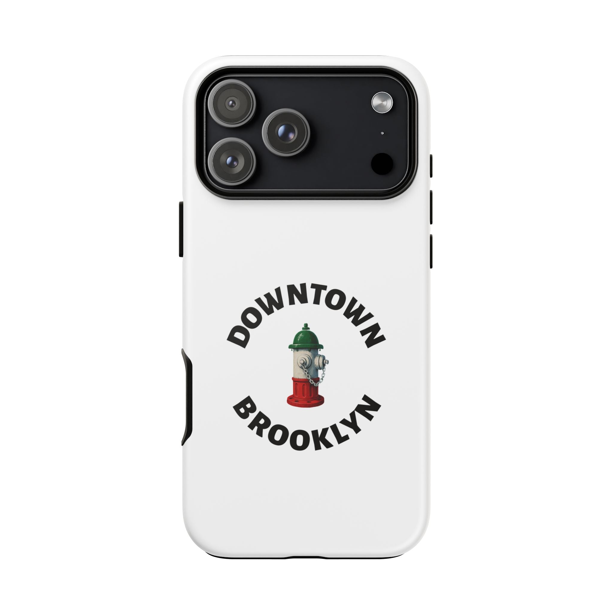 Downtown Brooklyn White Phone Case, Urban Style Phone Cover, Tough Smartphone Case, Gift for Italian Heritage, Fun Streetwear Accessories
