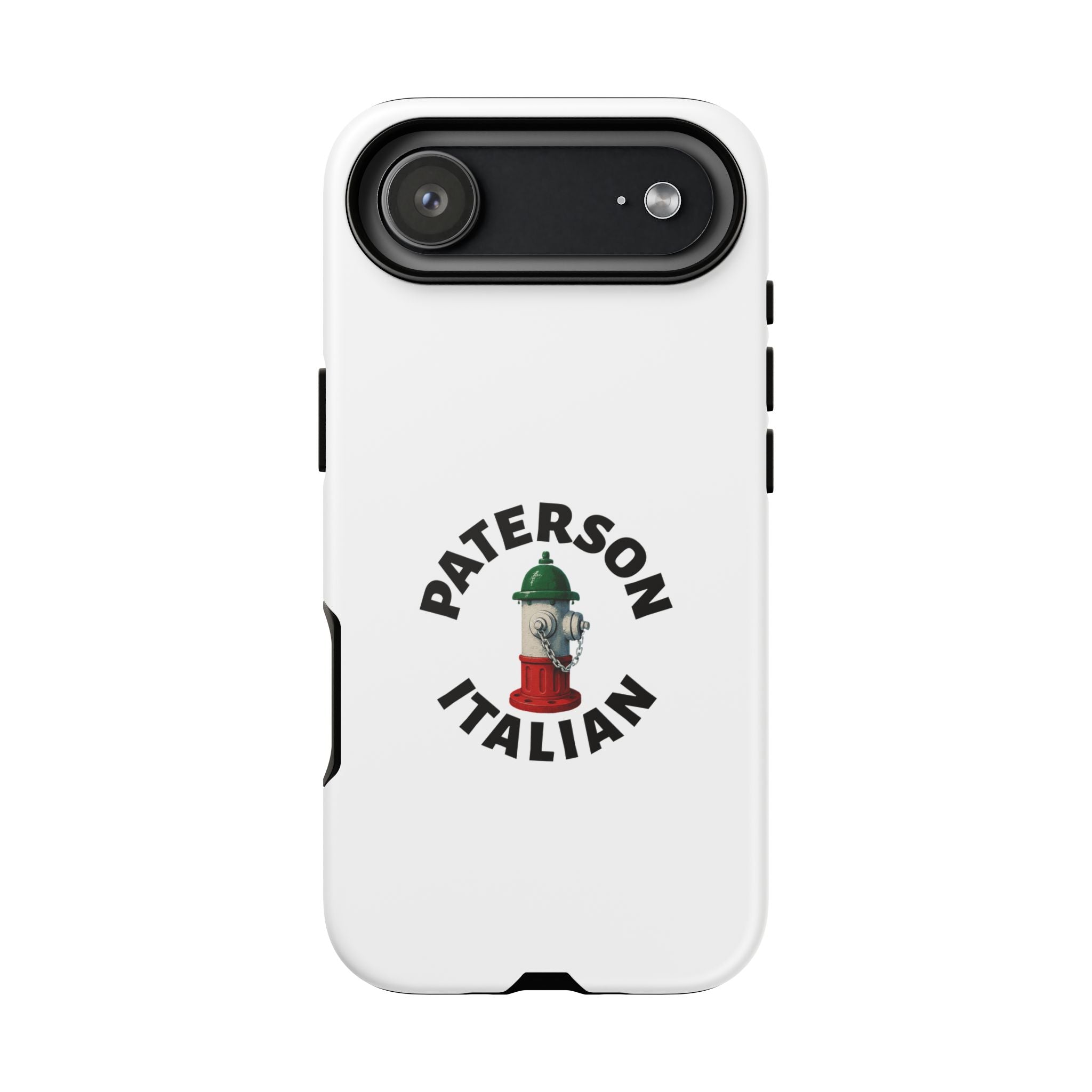 Paterson Italian White Phone Case, Urban Style Phone Cover, Tough Smartphone Case, Gift for Italian Heritage, Fun Streetwear Accessories