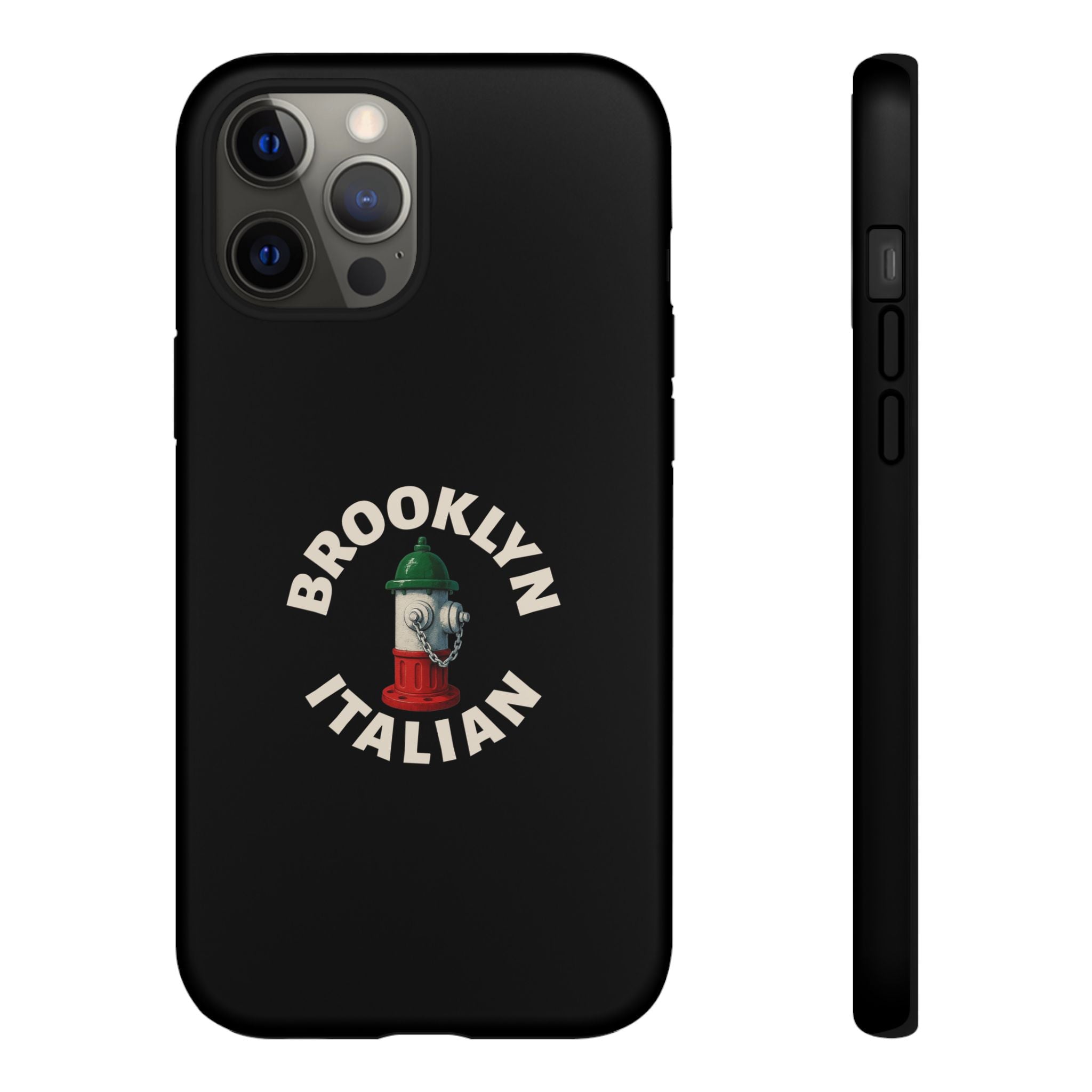 Brooklyn Italian Black Phone Case, Tough Cases for iPhone, Gift for Italians, Stylish Phone Cover, Unique Phone Accessory