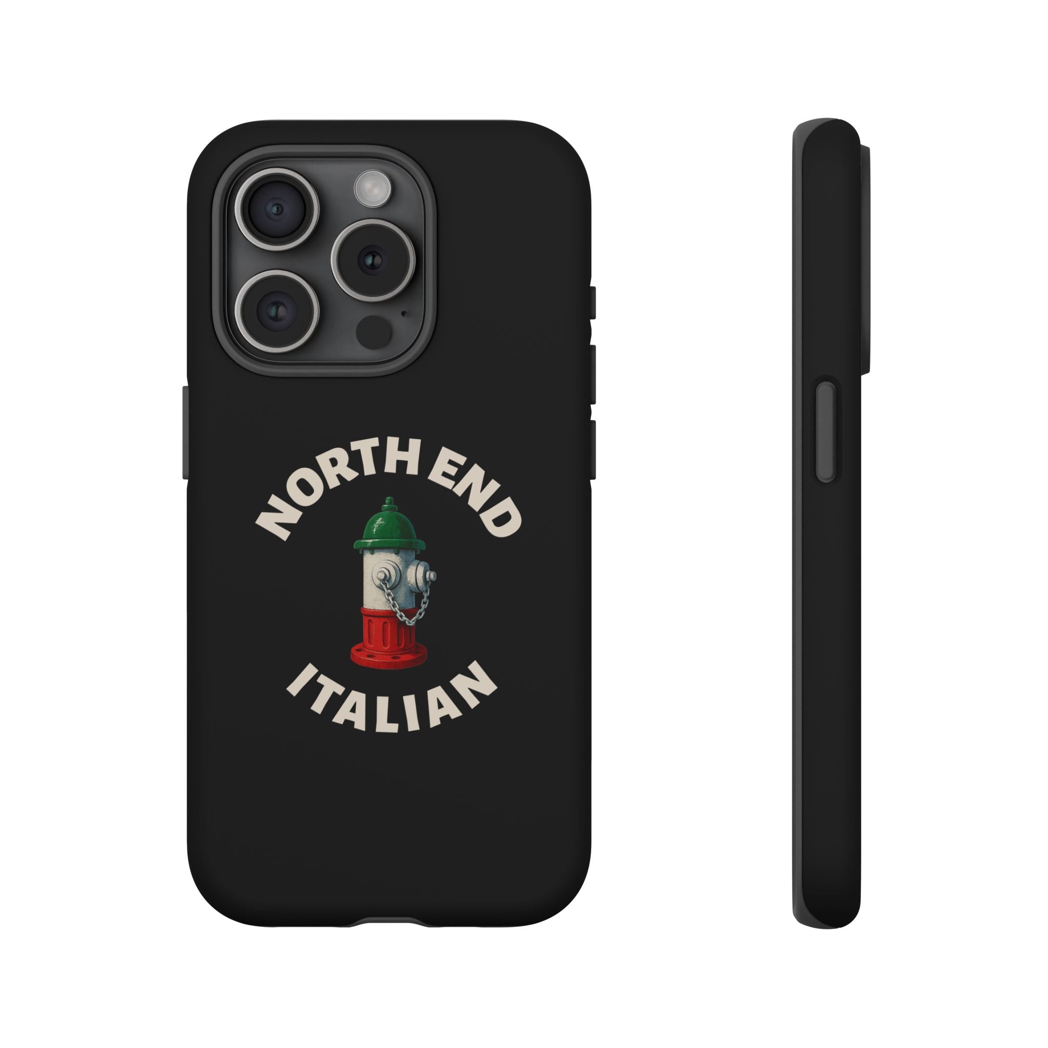 North End Italian Black Phone Case, Tough Cases for iPhone, Gift for Italians, Stylish Phone Cover, Unique Phone Accessory
