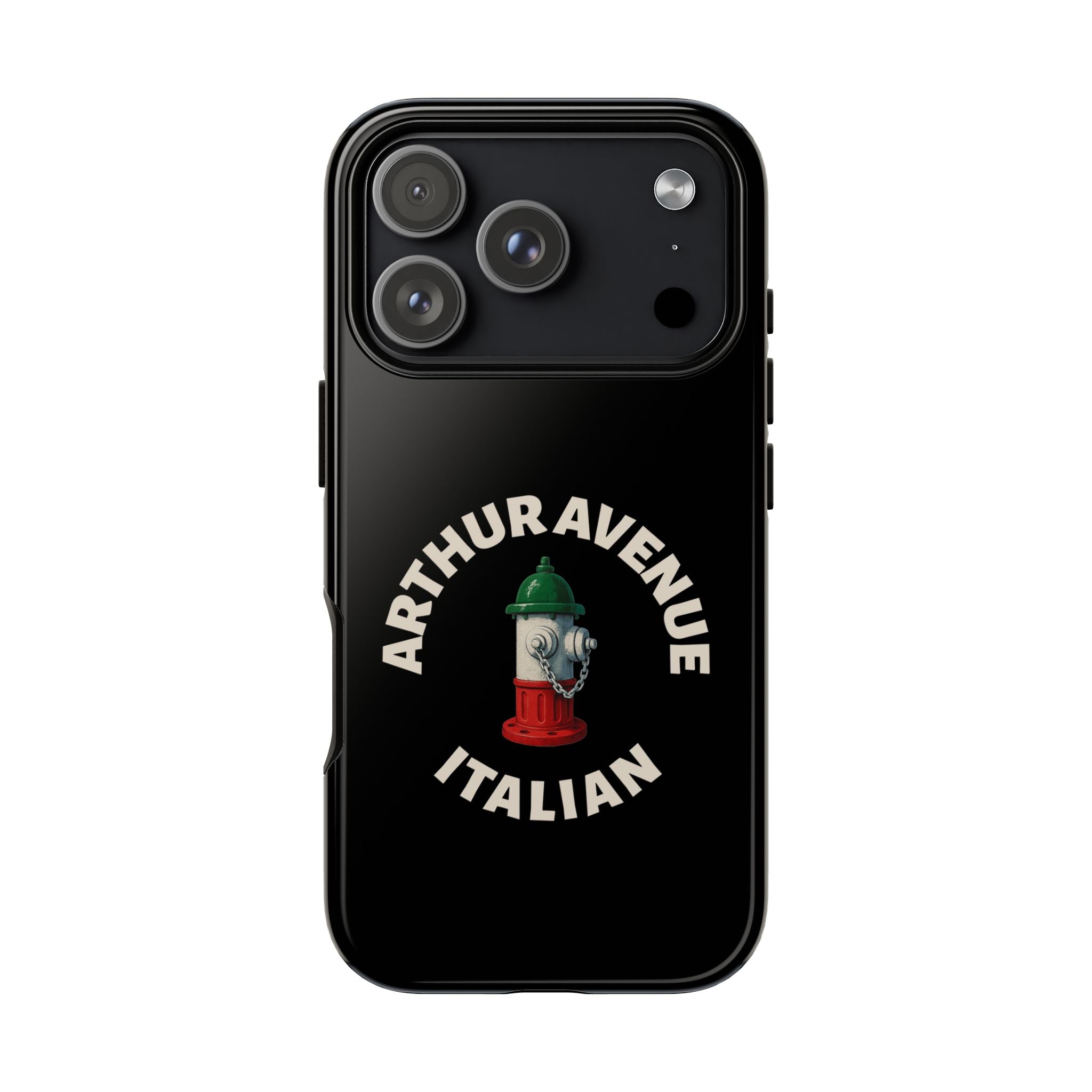Arthur Avenue Italian Black Phone Case, Tough Cases for iPhone, Gift for Italians, Stylish Phone Cover, Unique Phone Accessory