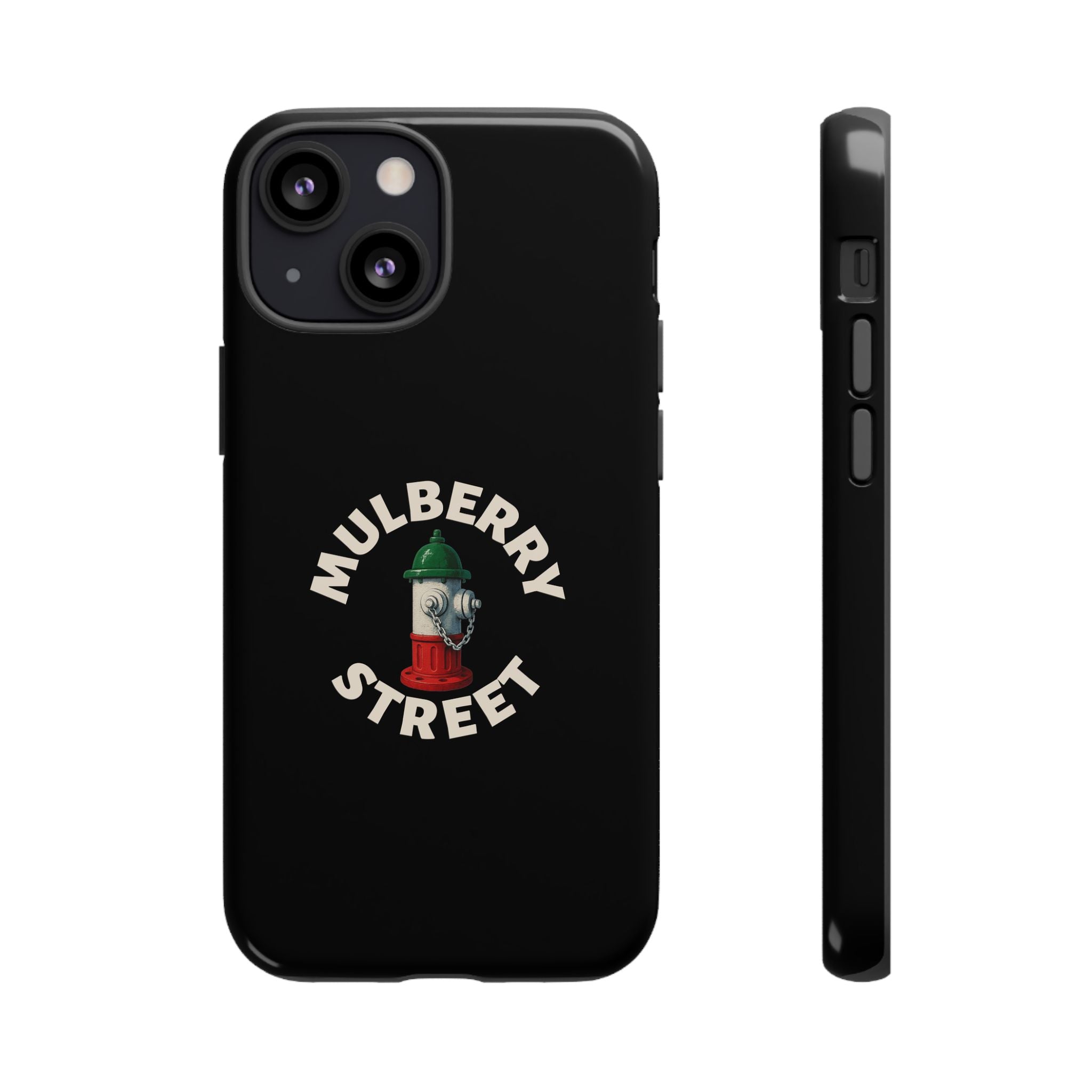 Mulberry Street Black Phone Case, Tough Cases for iPhone, Gift for Italians, Stylish Phone Cover, Unique Phone Accessory