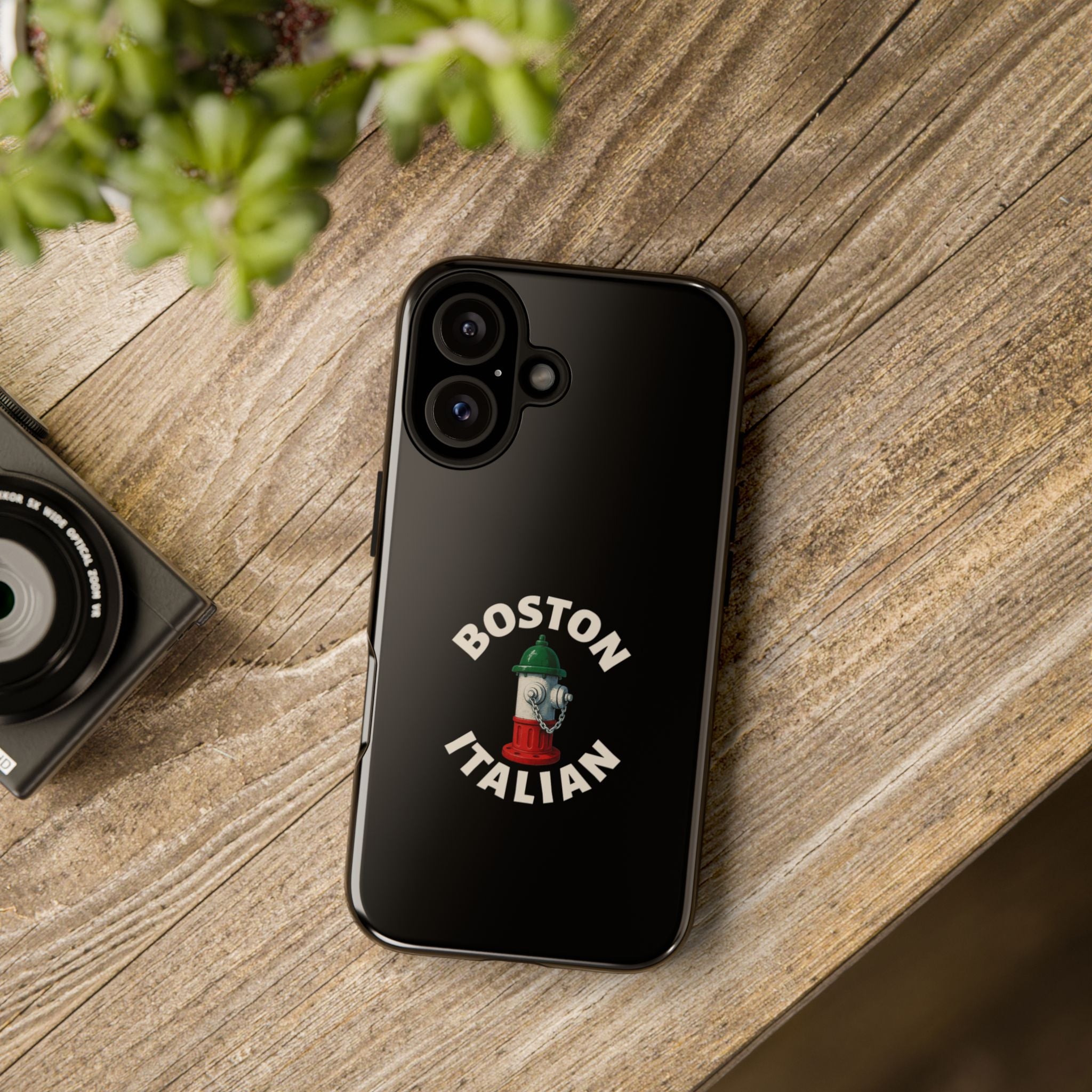 Boston Italian Black Phone Case, Tough Cases for iPhone, Gift for Italians, Stylish Phone Cover, Unique Phone Accessory