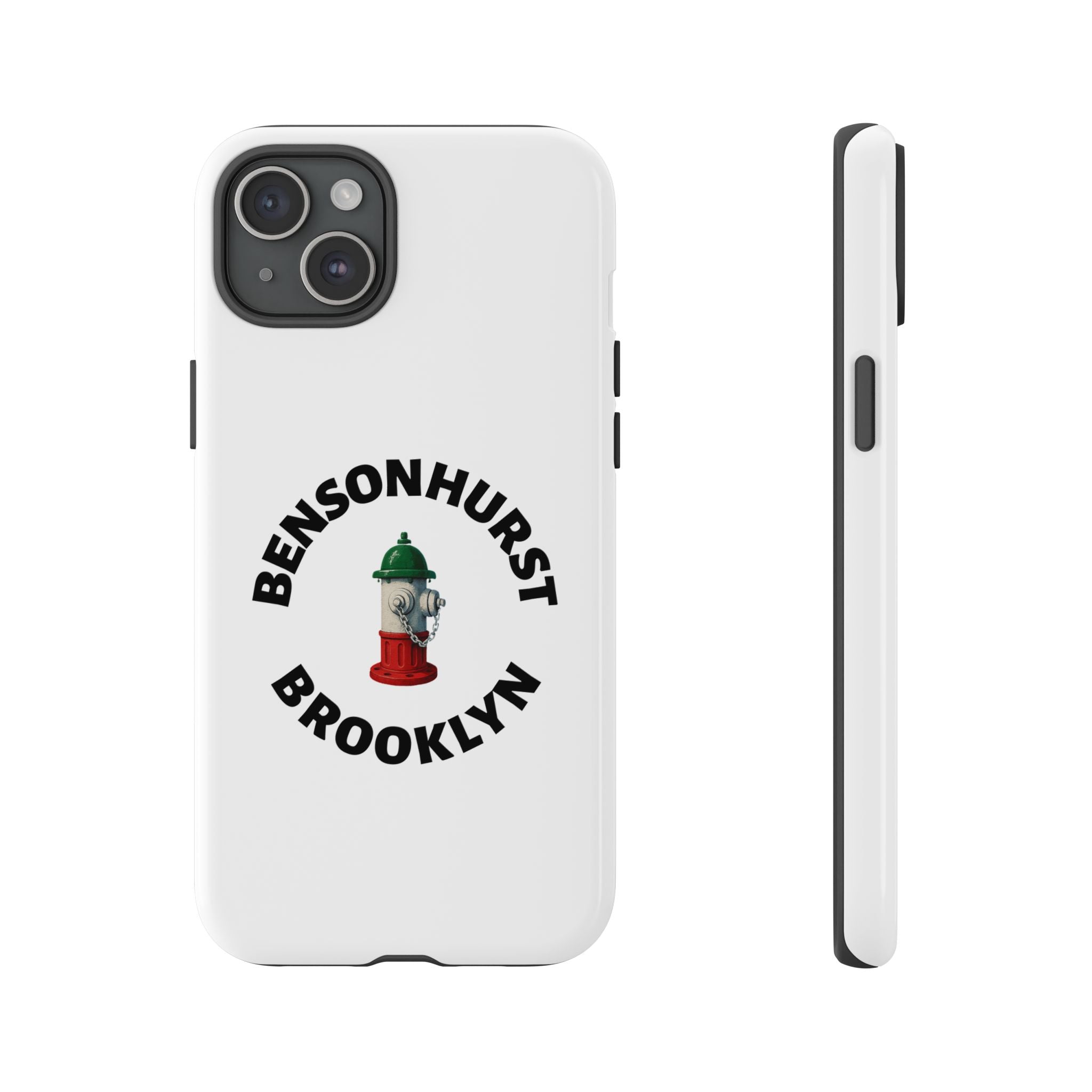 Bensonhurst Brooklyn White Phone Case, Urban Style Phone Cover, Tough Smartphone Case, Gift for Italian Heritage, Fun Streetwear Accessories