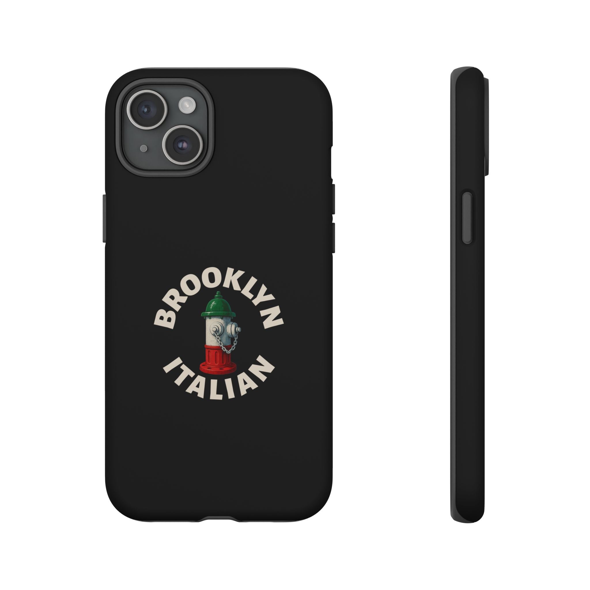 Brooklyn Italian Black Phone Case, Tough Cases for iPhone, Gift for Italians, Stylish Phone Cover, Unique Phone Accessory