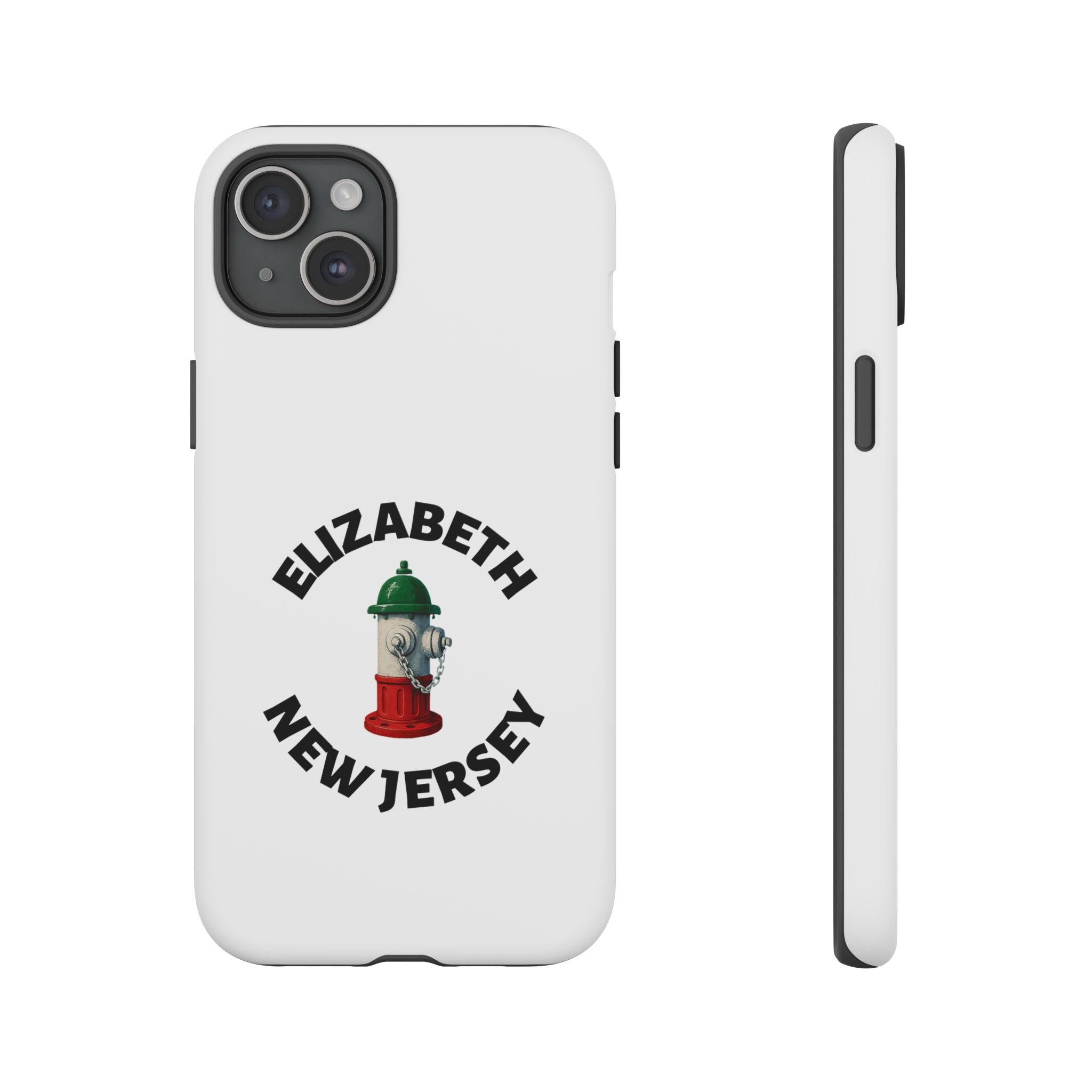 Elizabeth New Jersey White Phone Case, Urban Style Phone Cover, Tough Smartphone Case, Gift for Italian Heritage, Fun Streetwear Accessories