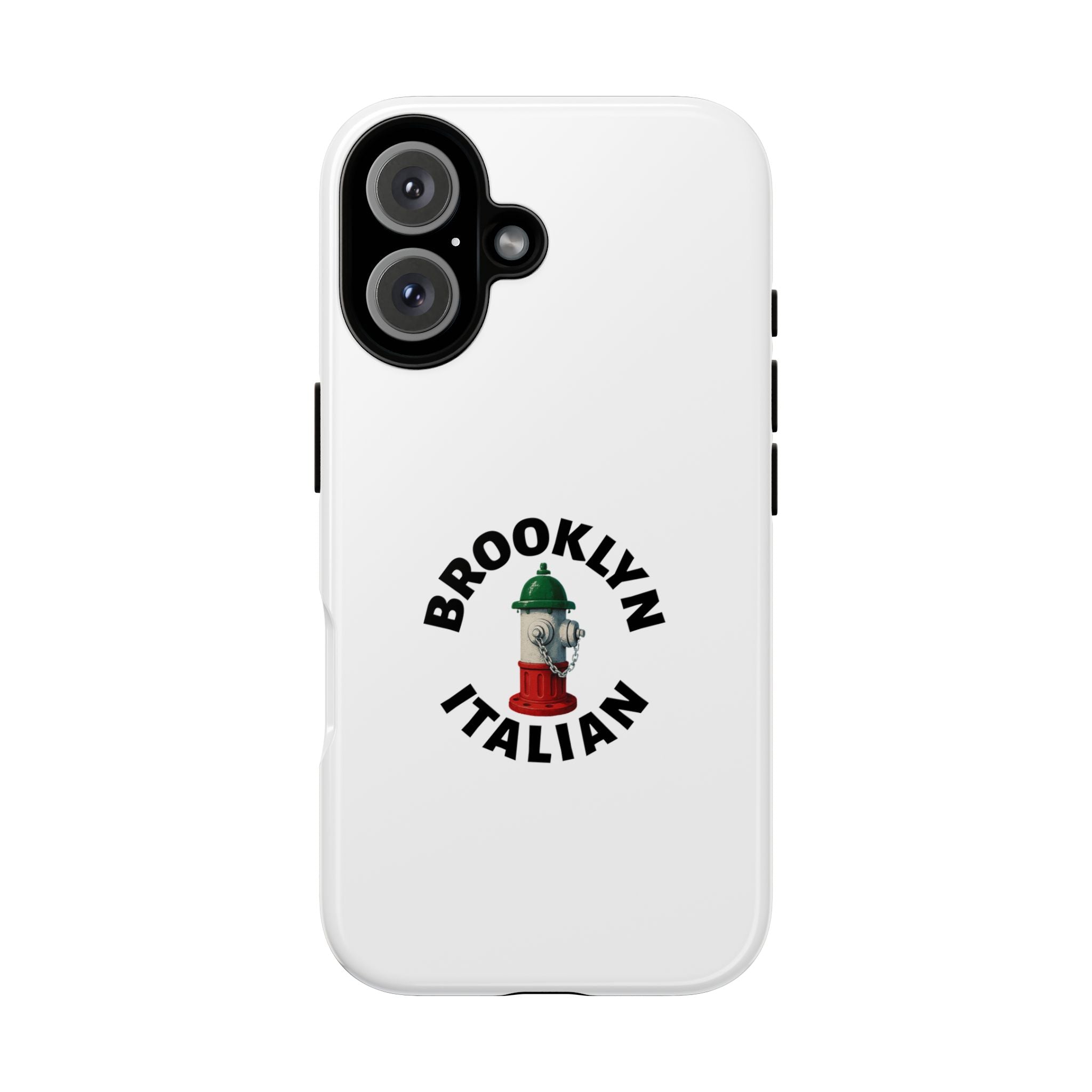 Brooklyn Italian White Phone Case, Urban Style Phone Cover, Tough Smartphone Case, Gift for Italian Heritage, Fun Streetwear Accessories
