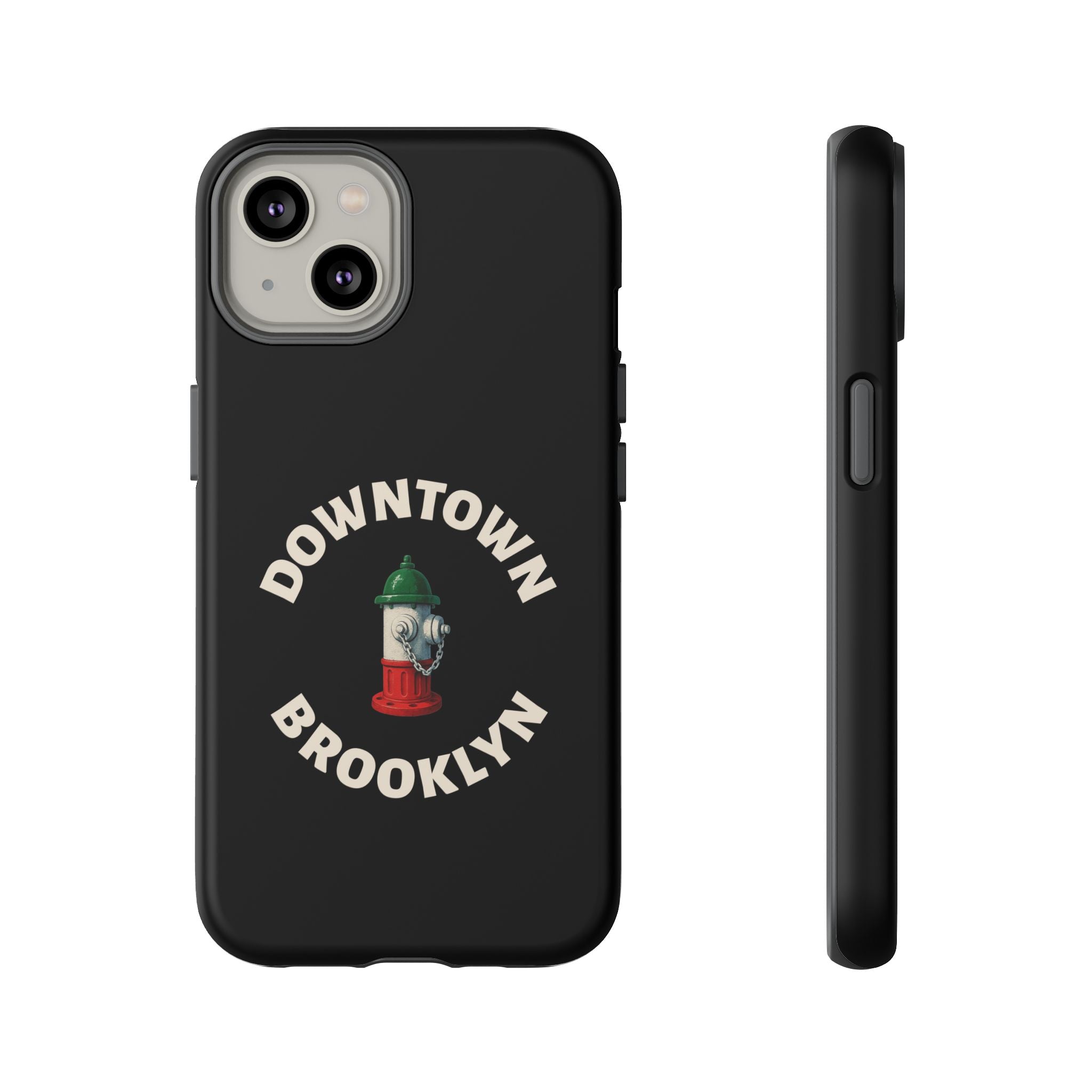 Downtown Brooklyn Black Phone Case, Tough Cases for iPhone, Gift for Italians, Stylish Phone Cover, Unique Phone Accessory