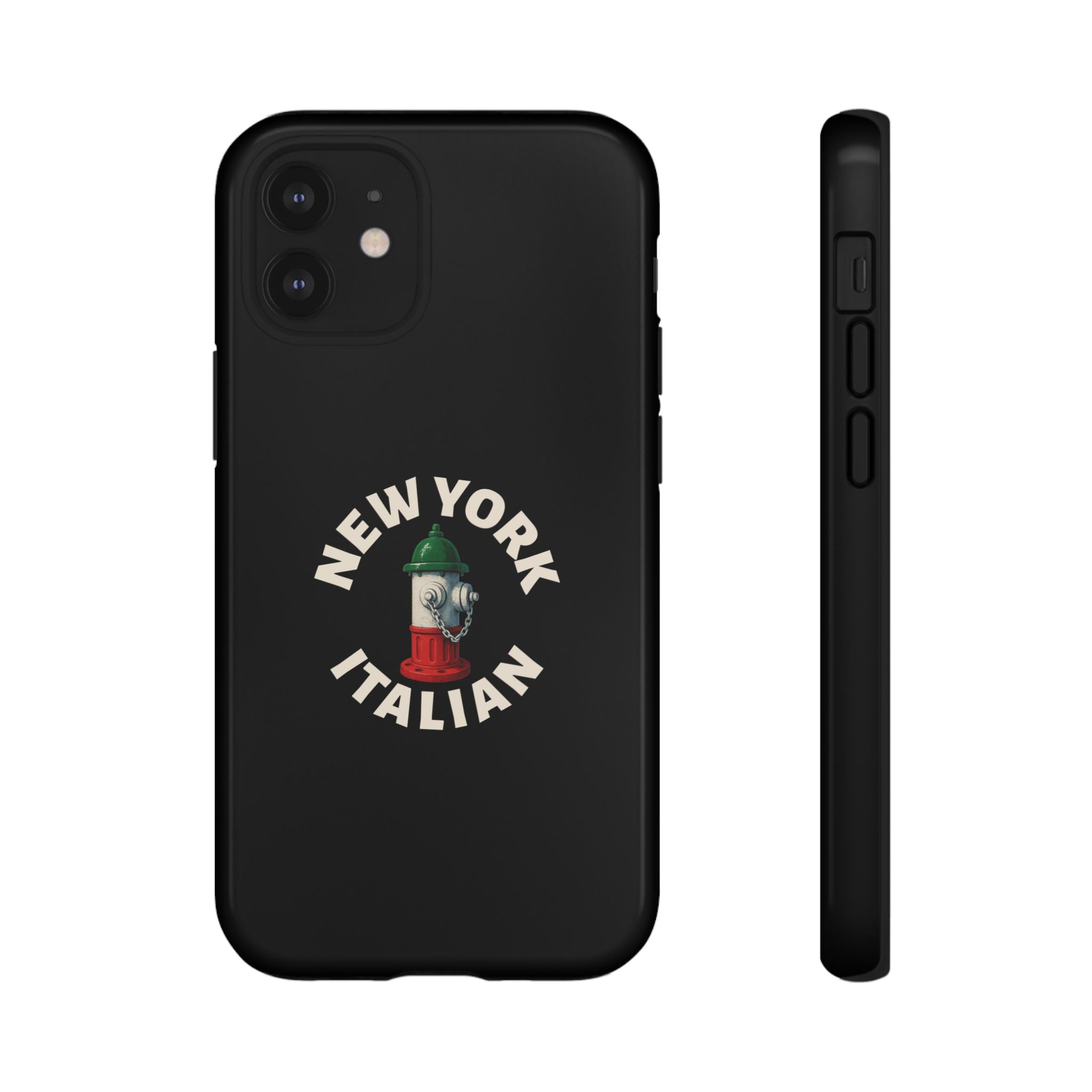 New York Italian Black Phone Case, Tough Cases for iPhone, Gift for Italians, Stylish Phone Cover, Unique Phone Accessory