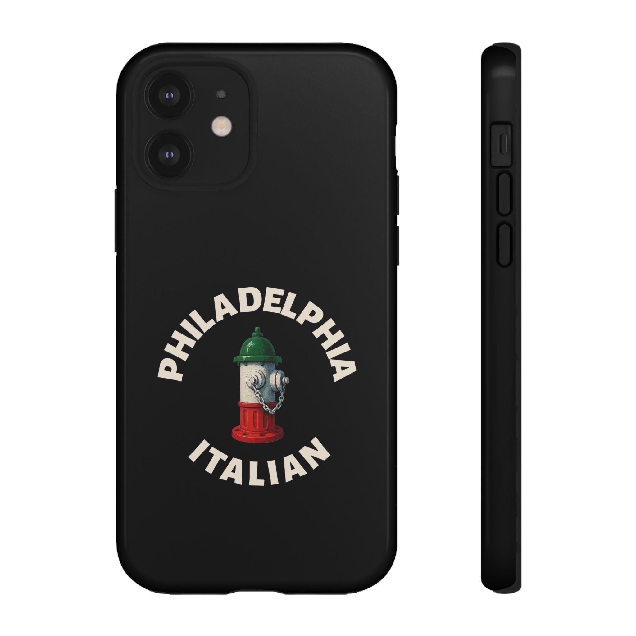 Philadelphia Italian Black Phone Case, Tough Cases for iPhone, Gift for Italians, Stylish Phone Cover, Unique Phone Accessory