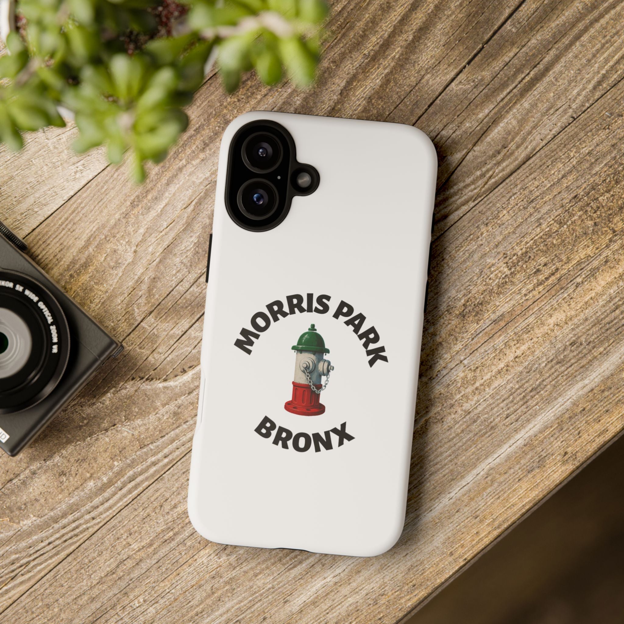 Morris Park Bronx White Phone Case, Urban Style Phone Cover, Tough Smartphone Case, Gift for Italian Heritage, Fun Streetwear Accessories