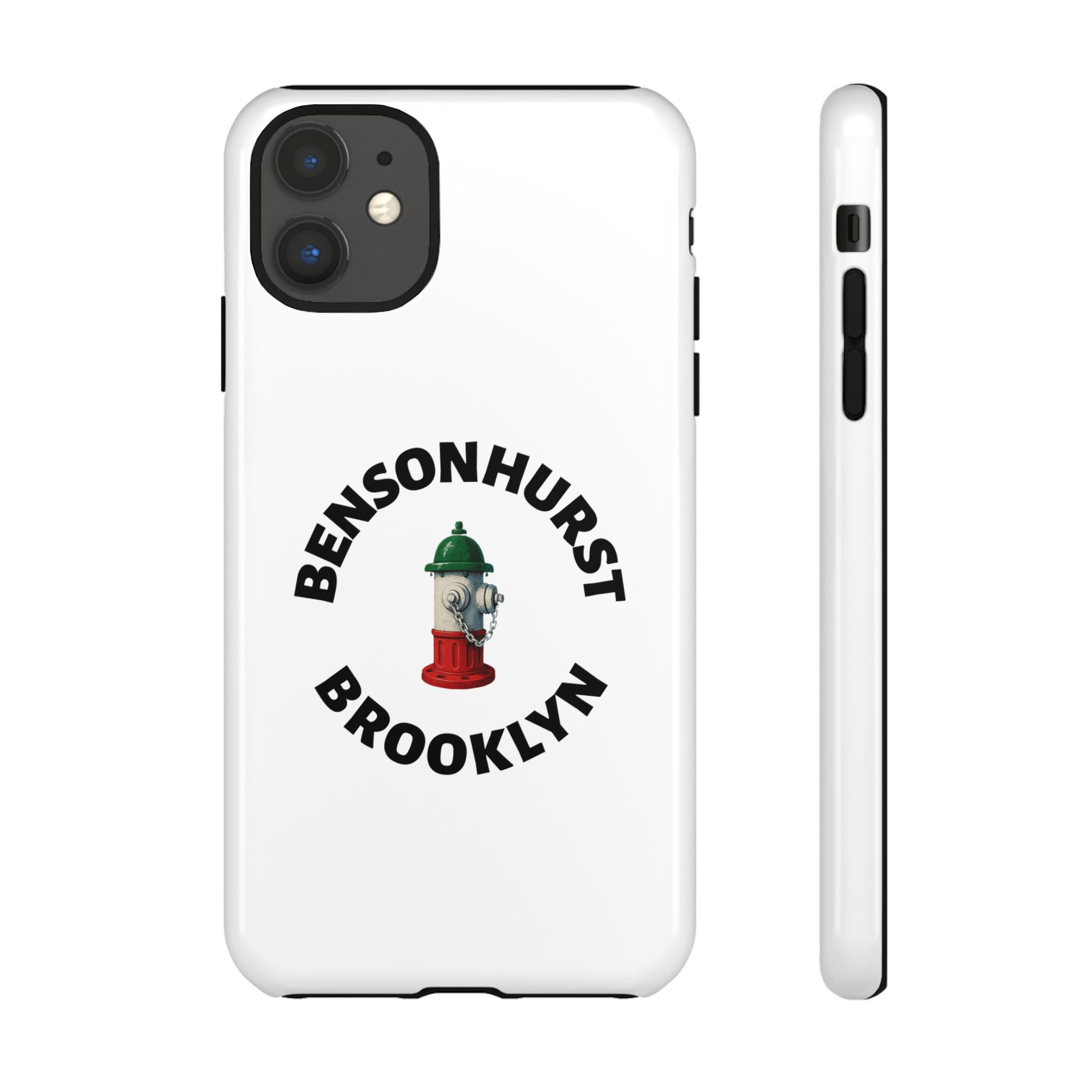 Bensonhurst Brooklyn White Phone Case, Urban Style Phone Cover, Tough Smartphone Case, Gift for Italian Heritage, Fun Streetwear Accessories
