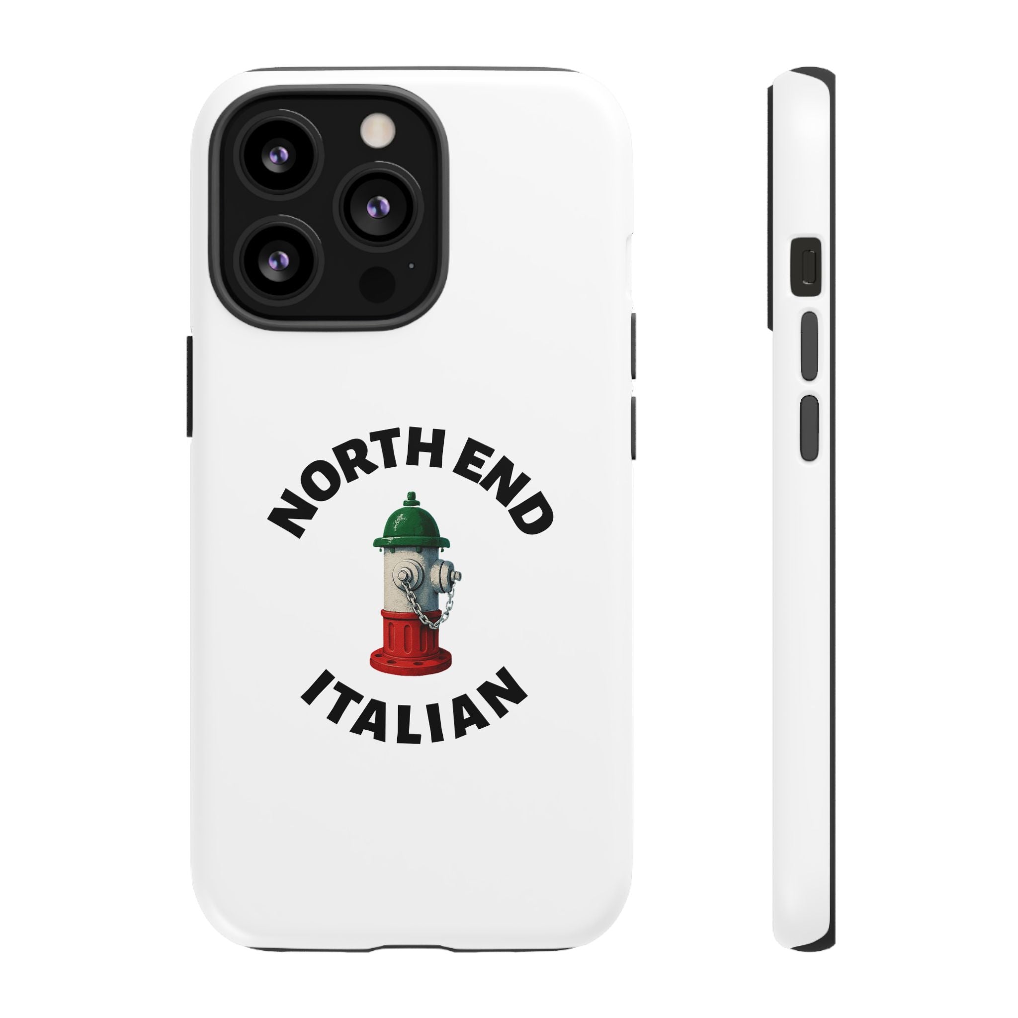 North End Italian White Phone Case, Urban Style Phone Cover, Tough Smartphone Case, Gift for Italian Heritage, Fun Streetwear Accessories