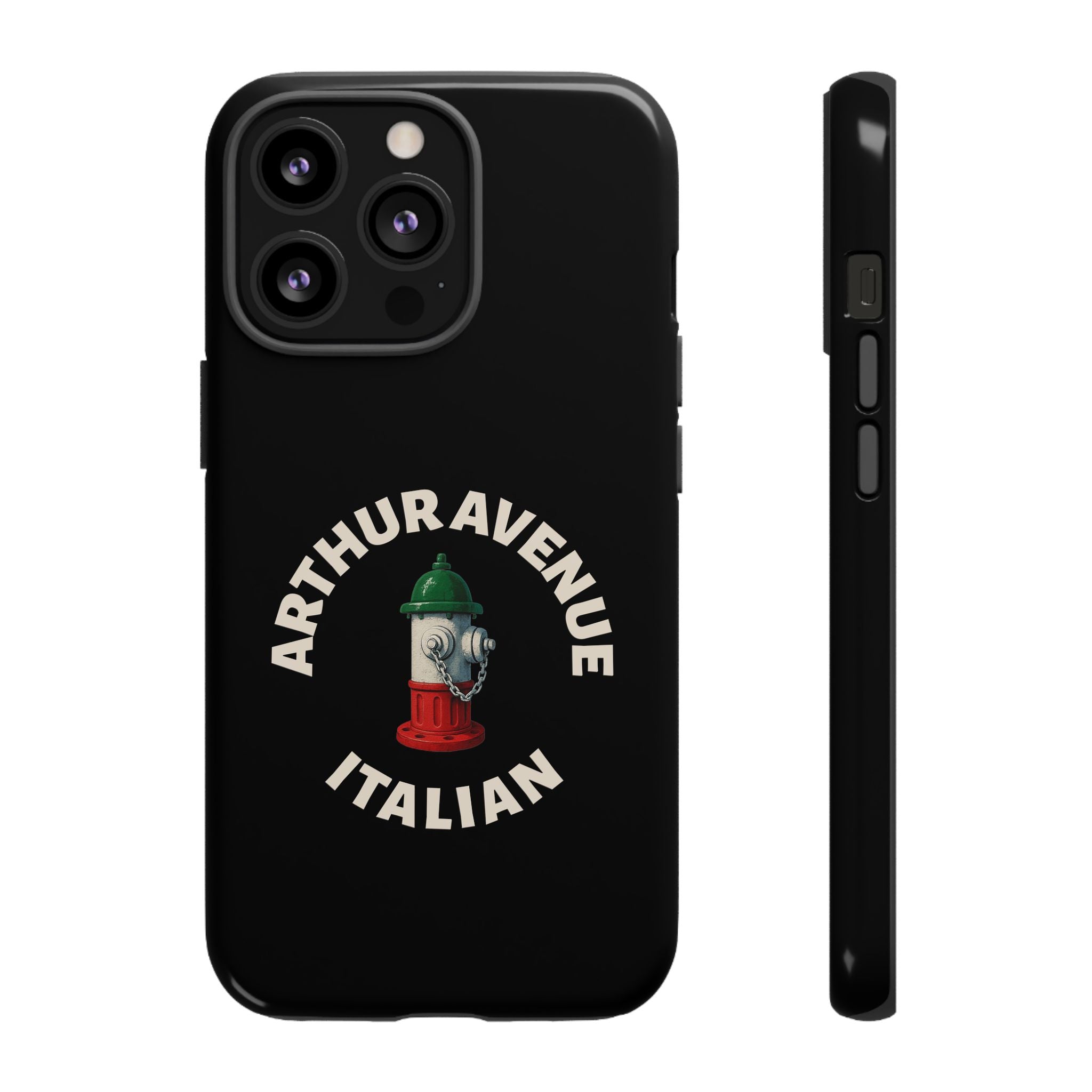 Arthur Avenue Italian Black Phone Case, Tough Cases for iPhone, Gift for Italians, Stylish Phone Cover, Unique Phone Accessory