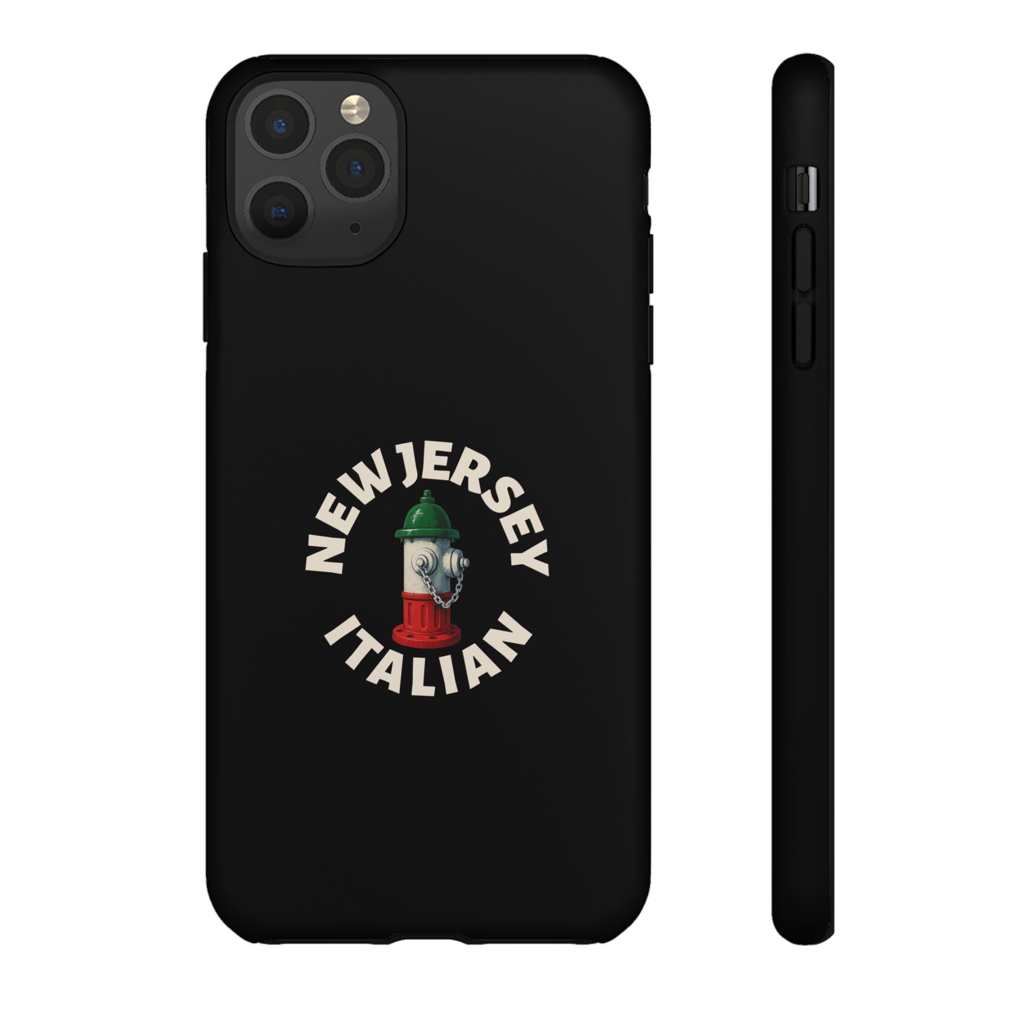 New Jersey Italian Black Phone Case, Tough Cases for iPhone, Gift for Italians, Stylish Phone Cover, Unique Phone Accessory