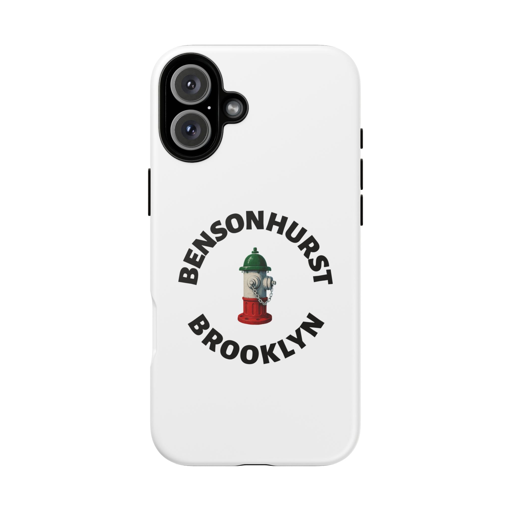 Bensonhurst Brooklyn White Phone Case, Urban Style Phone Cover, Tough Smartphone Case, Gift for Italian Heritage, Fun Streetwear Accessories