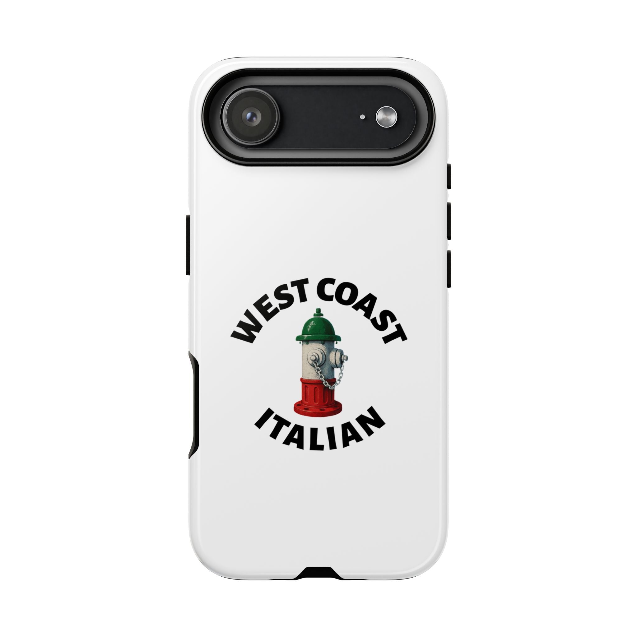 West Coast Italian White Phone Case, Urban Style Phone Cover, Tough Smartphone Case, Gift for Italian Heritage, Fun Streetwear Accessories