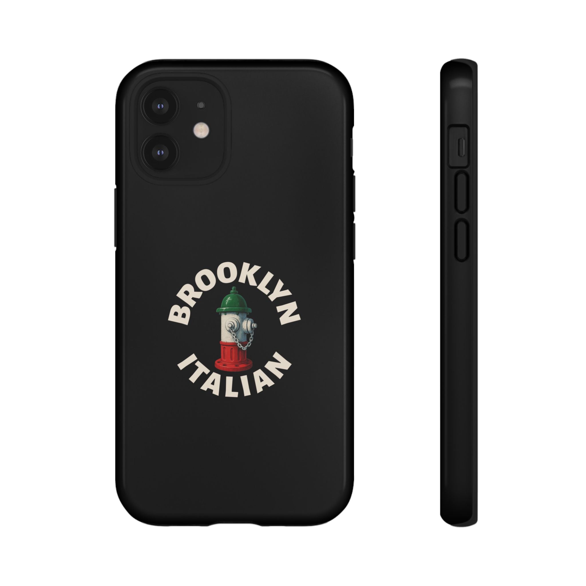 Brooklyn Italian Black Phone Case, Tough Cases for iPhone, Gift for Italians, Stylish Phone Cover, Unique Phone Accessory