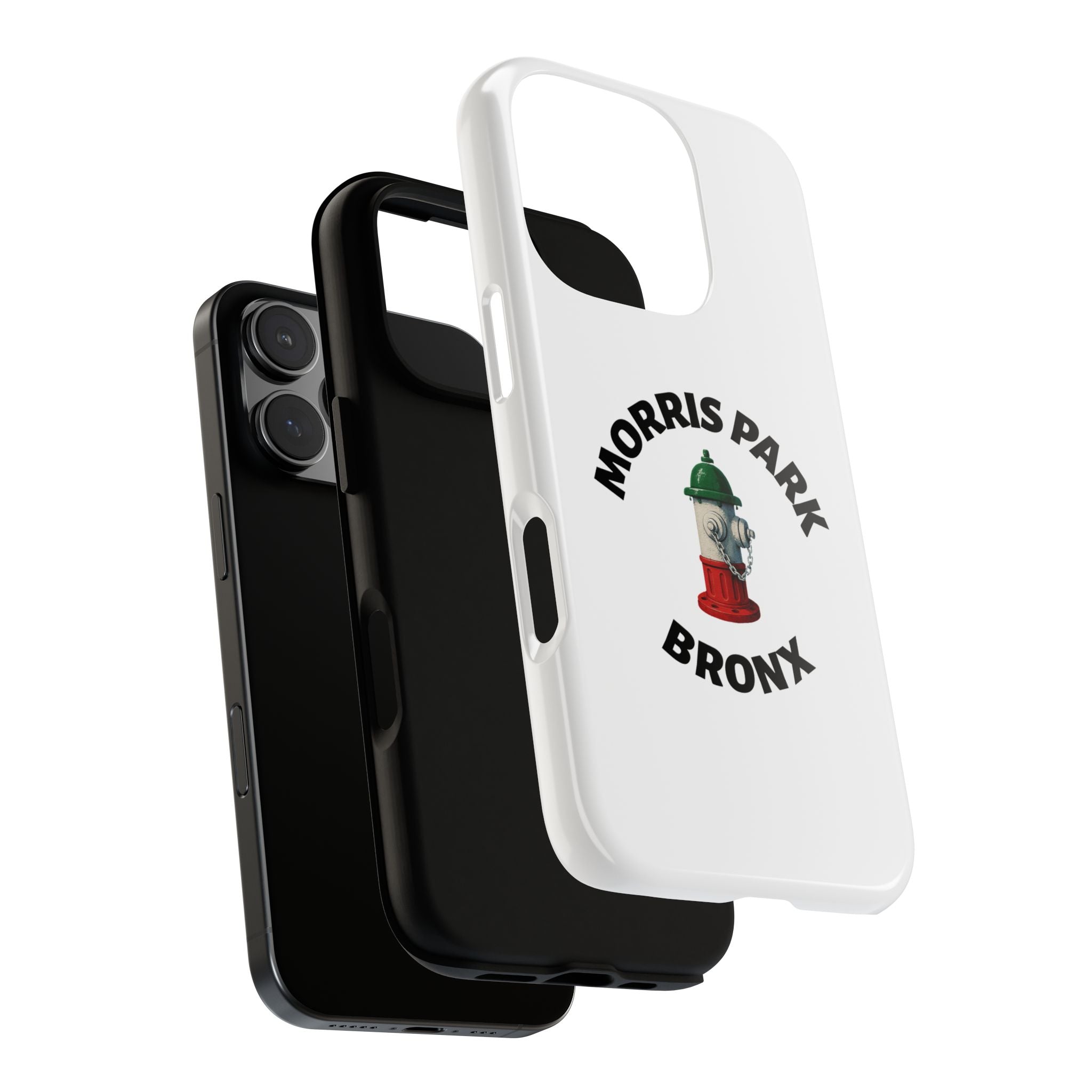 Morris Park Bronx White Phone Case, Urban Style Phone Cover, Tough Smartphone Case, Gift for Italian Heritage, Fun Streetwear Accessories