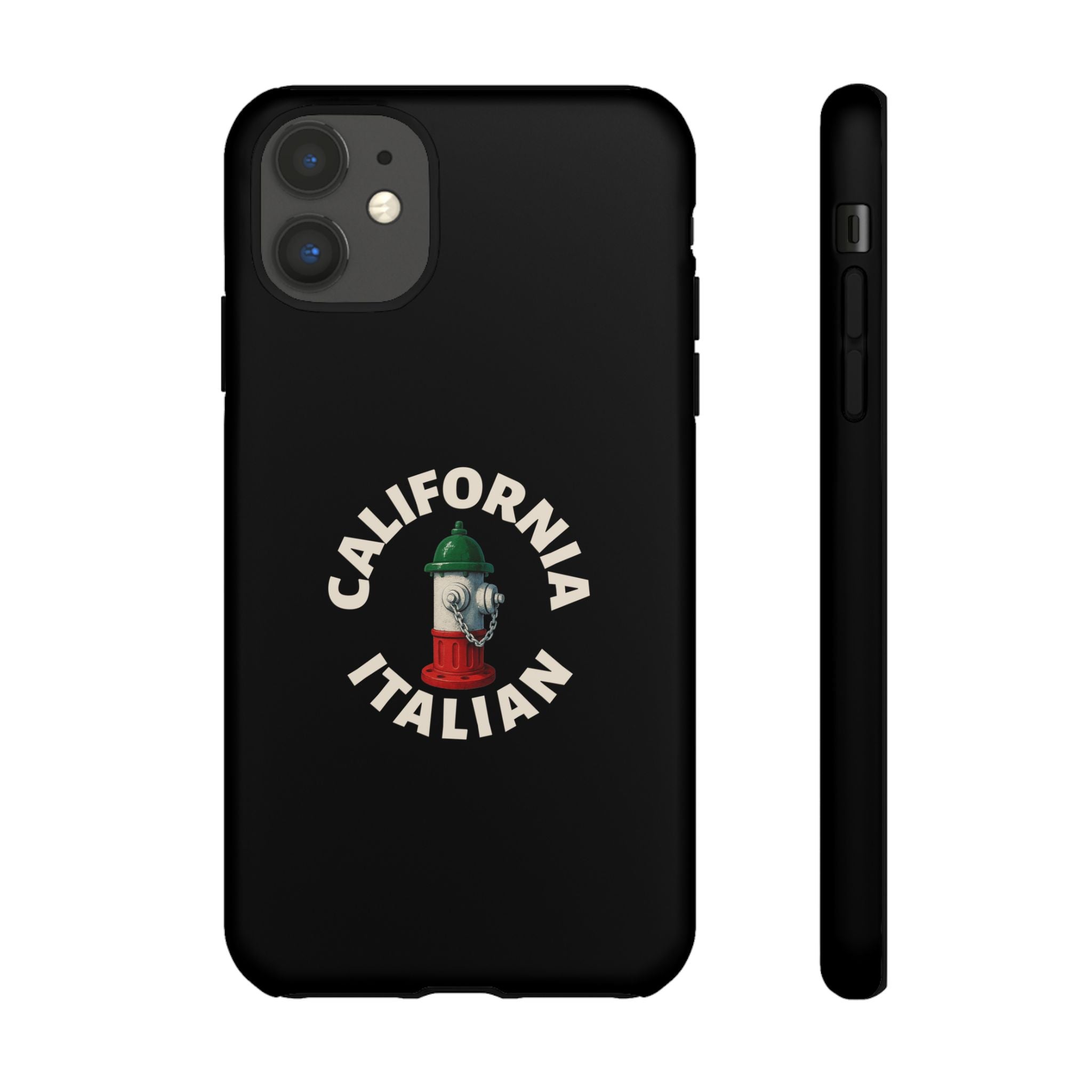 California Italian Black Phone Case, Tough Cases for iPhone, Gift for Italians, Stylish Phone Cover, Unique Phone Accessory