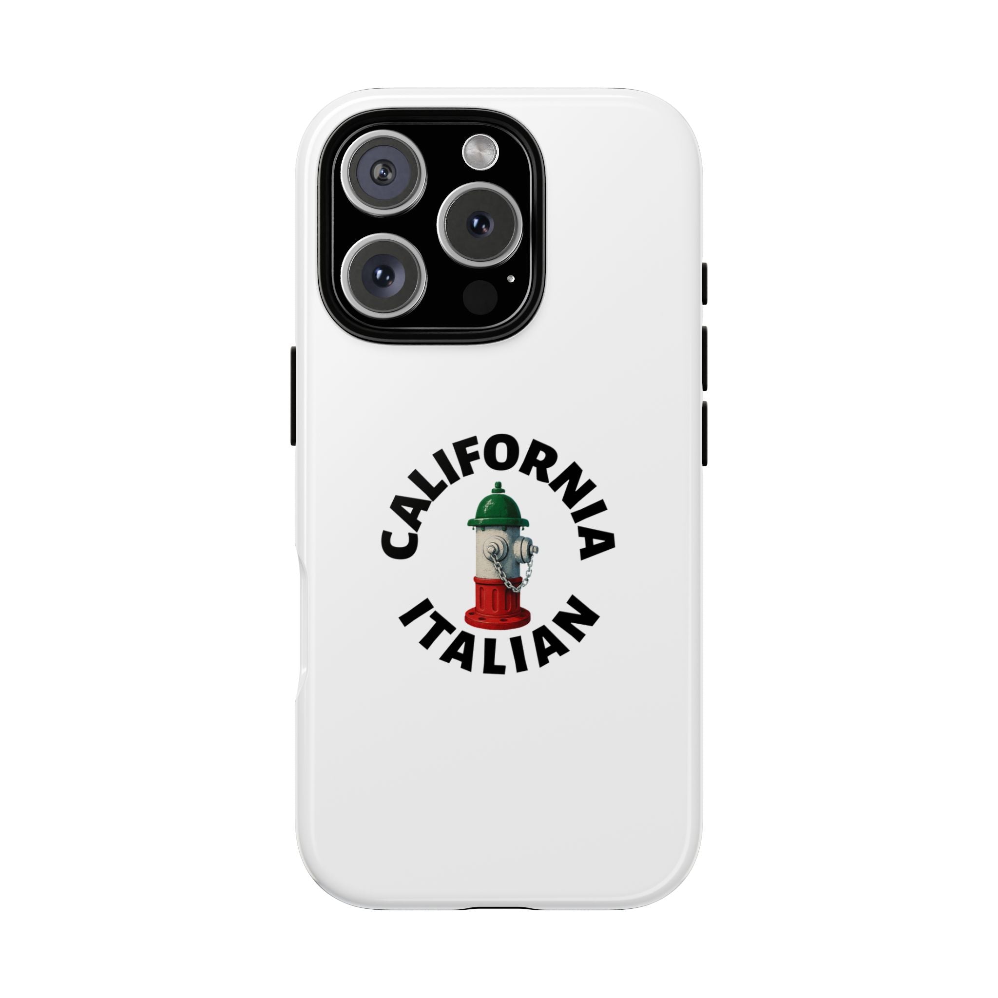 California Italian White Phone Case, Urban Style Phone Cover, Tough Smartphone Case, Gift for Italian Heritage, Fun Streetwear Accessories