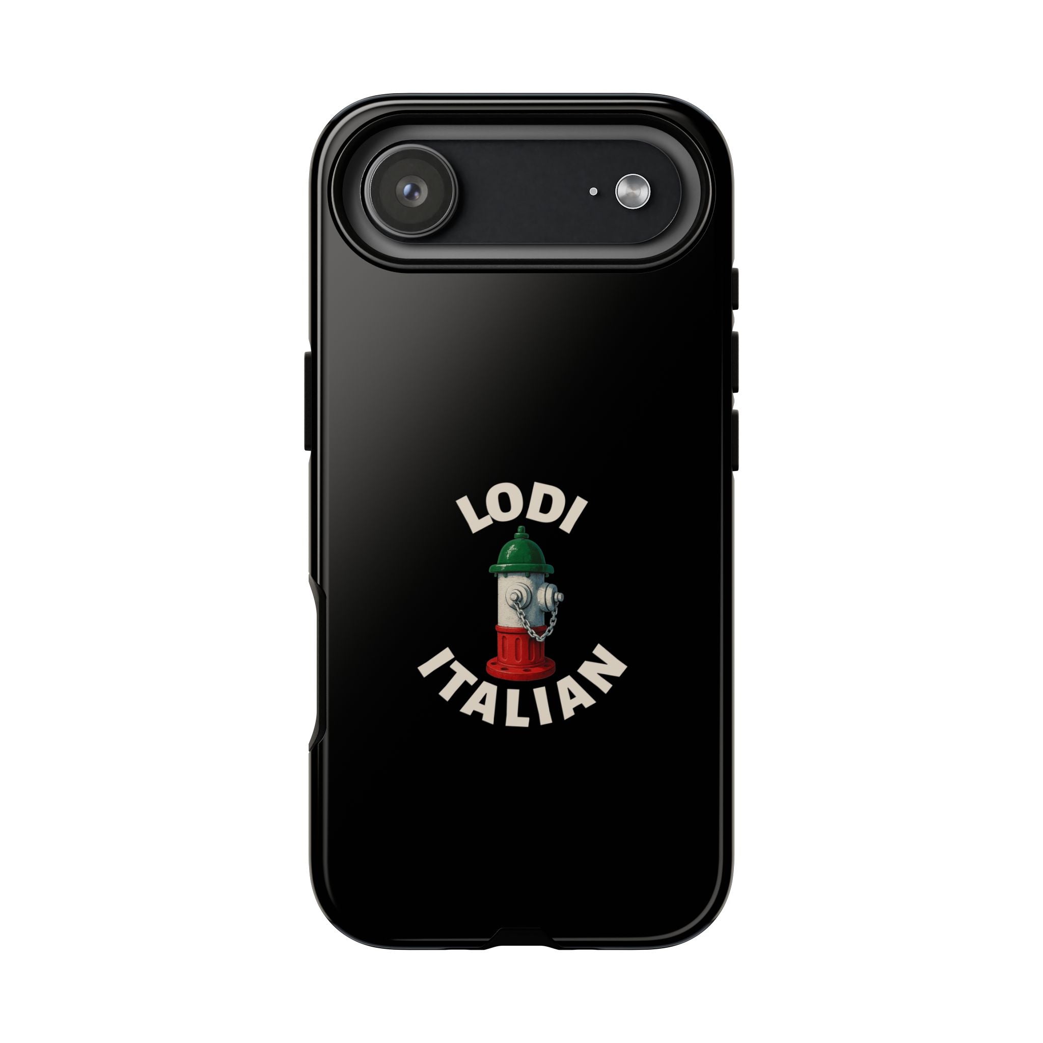 Lodi Italian Black Phone Case, Tough Cases for iPhone, Gift for Italians, Stylish Phone Cover, Unique Phone Accessory