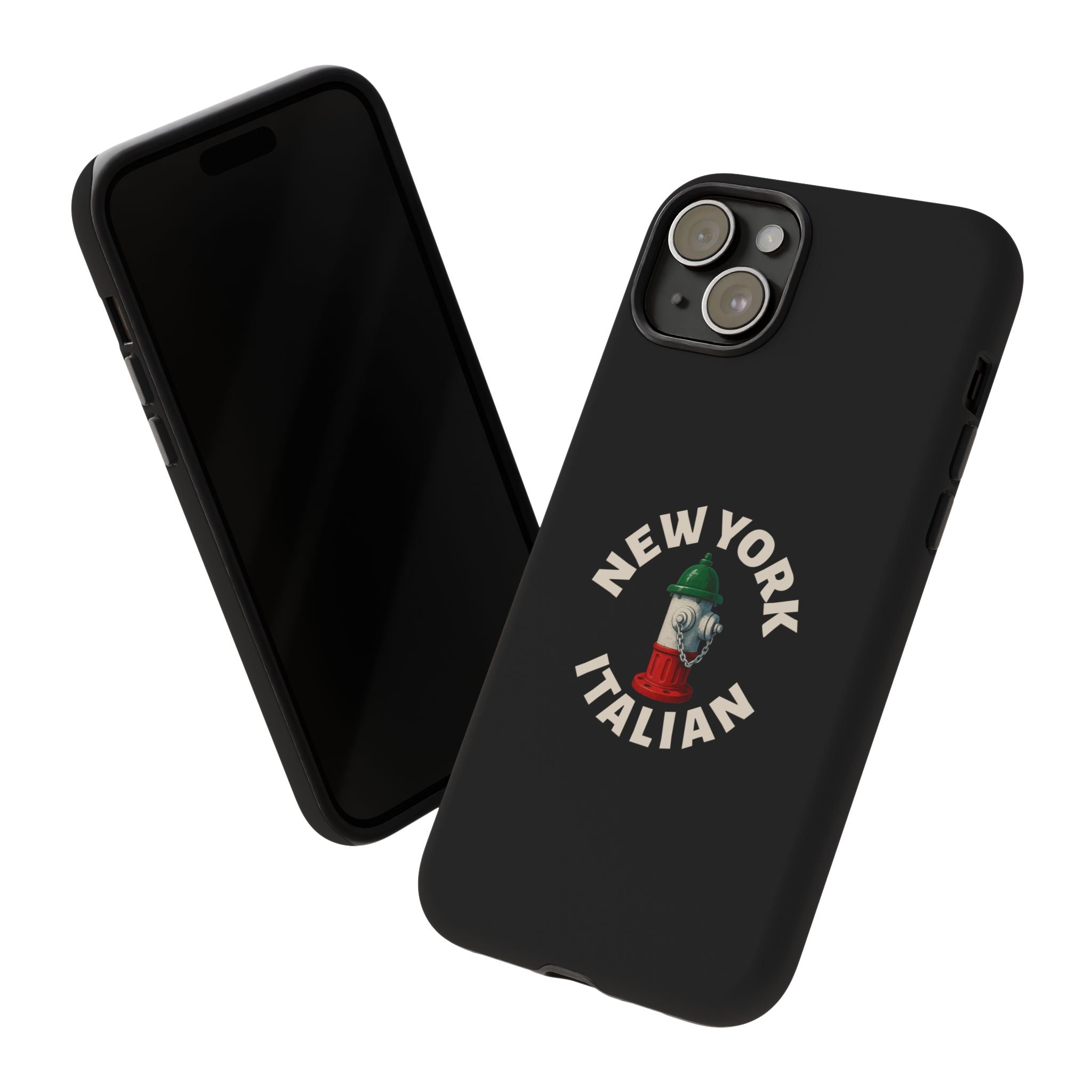 New York Italian Black Phone Case, Tough Cases for iPhone, Gift for Italians, Stylish Phone Cover, Unique Phone Accessory