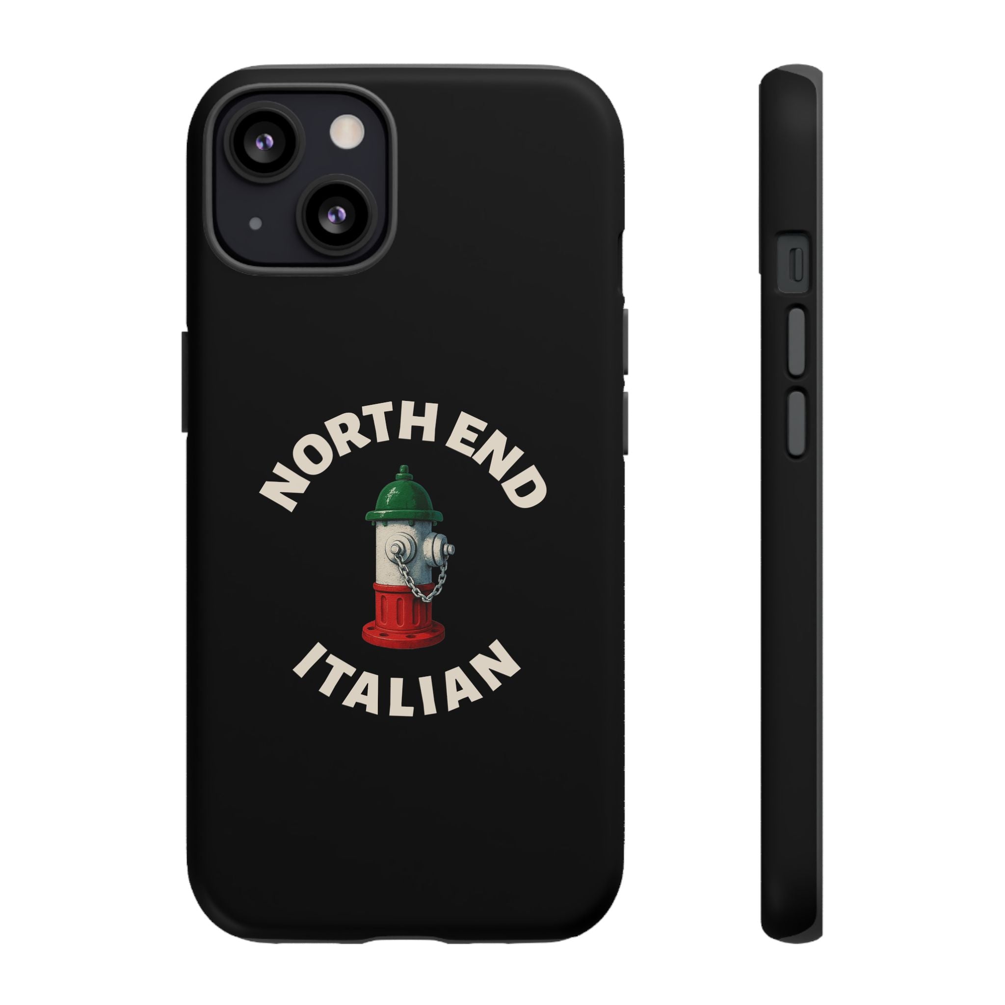 North End Italian Black Phone Case, Tough Cases for iPhone, Gift for Italians, Stylish Phone Cover, Unique Phone Accessory