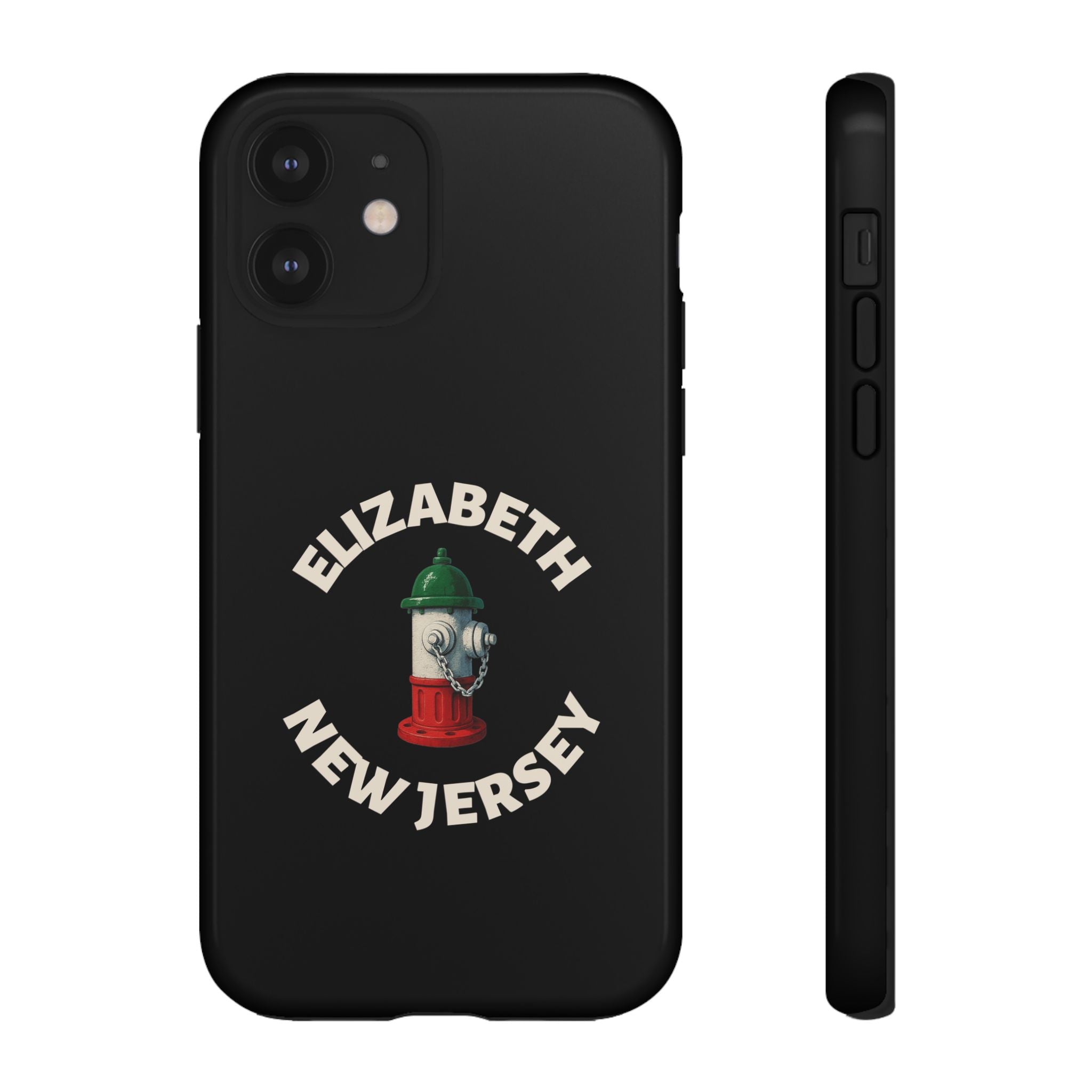 Elizabeth New Jersey Black Phone Case, Tough Cases for iPhone, Gift for Italians, Stylish Phone Cover, Unique Phone Accessory