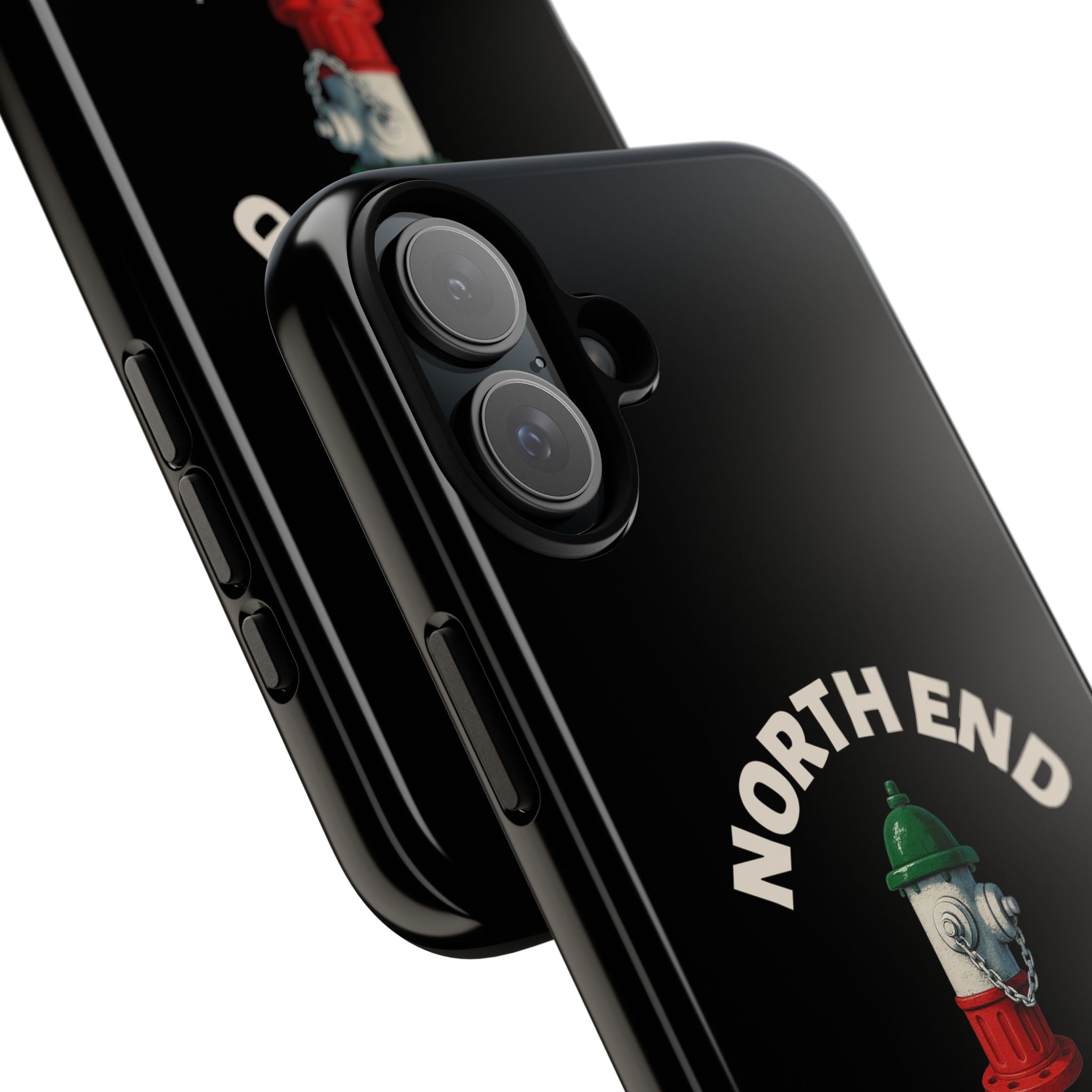 North End Italian Black Phone Case, Tough Cases for iPhone, Gift for Italians, Stylish Phone Cover, Unique Phone Accessory