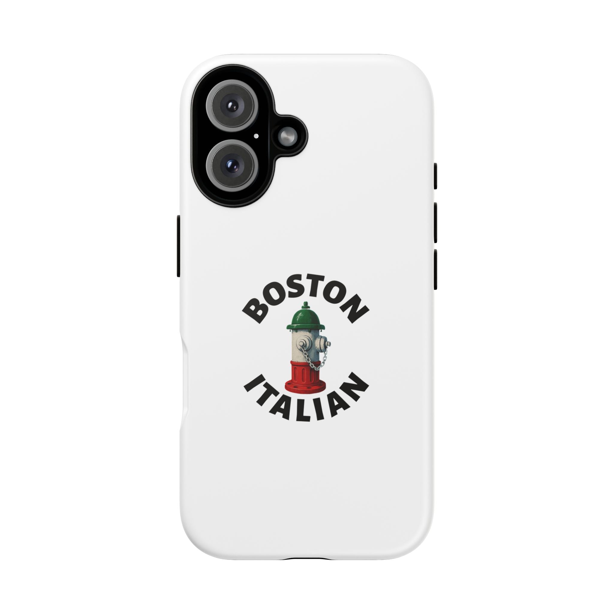 Boston Italian White Phone Case, Urban Style Phone Cover, Tough Smartphone Case, Gift for Italian Heritage, Fun Streetwear Accessories