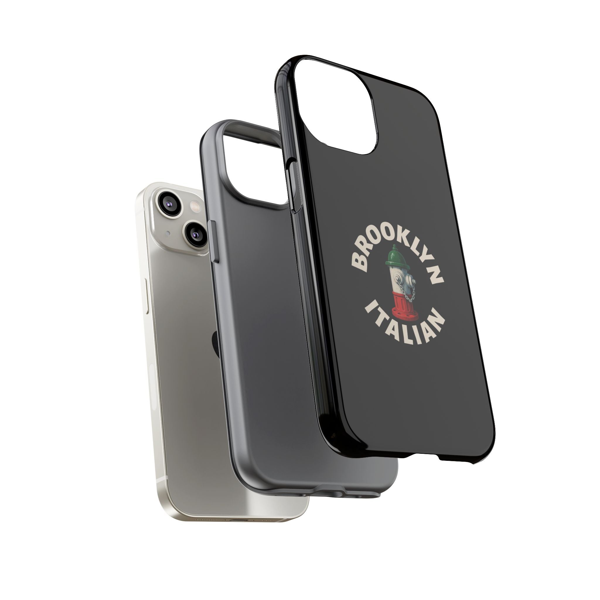 Brooklyn Italian Black Phone Case, Tough Cases for iPhone, Gift for Italians, Stylish Phone Cover, Unique Phone Accessory