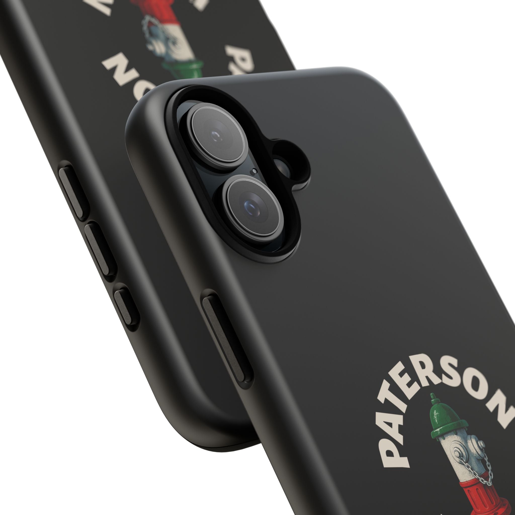 Paterson Italian Black Phone Case, Tough Cases for iPhone, Gift for Italians, Stylish Phone Cover, Unique Phone Accessory