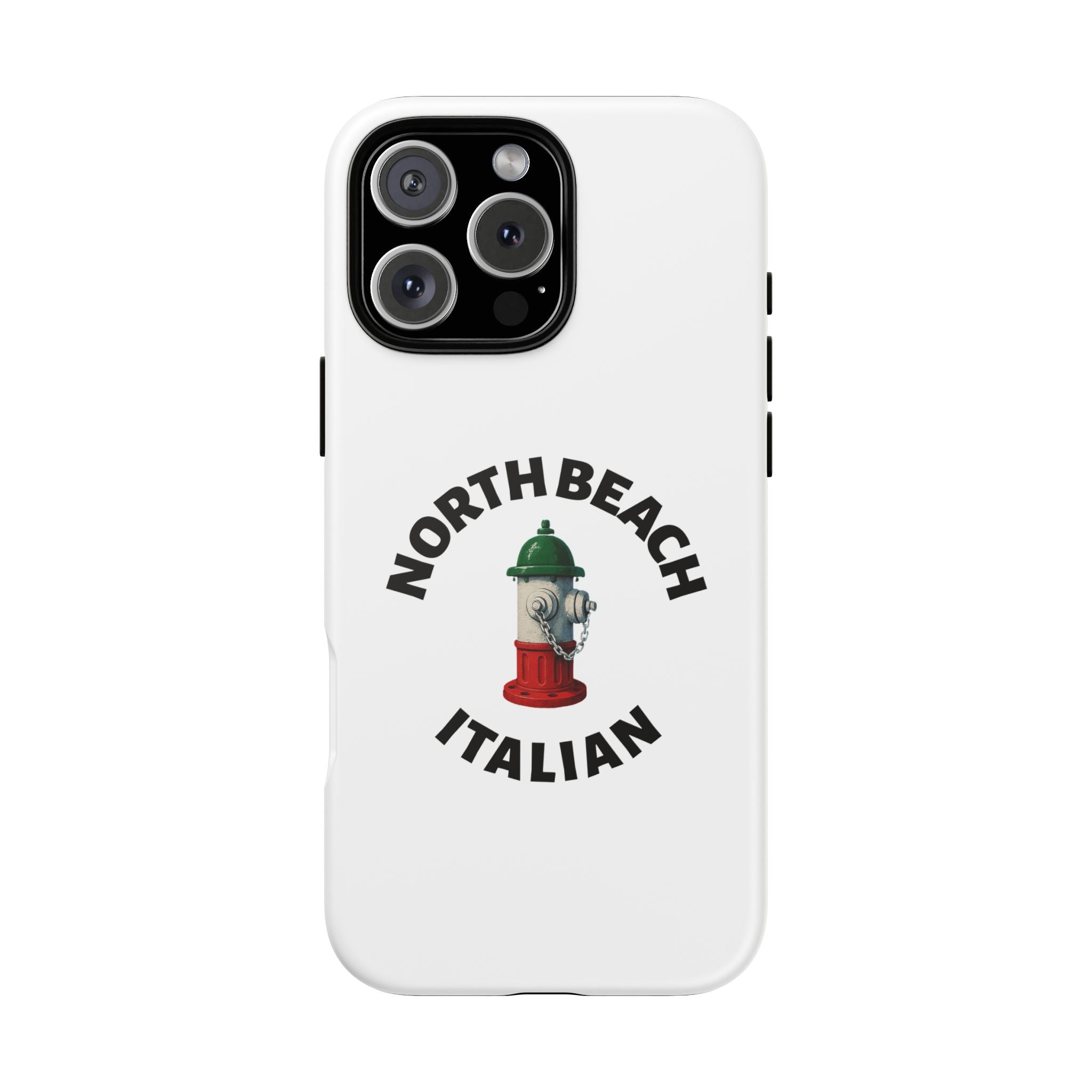 North Beach Italian White Phone Case, Urban Style Phone Cover, Tough Smartphone Case, Gift for Italian Heritage, Fun Streetwear Accessories