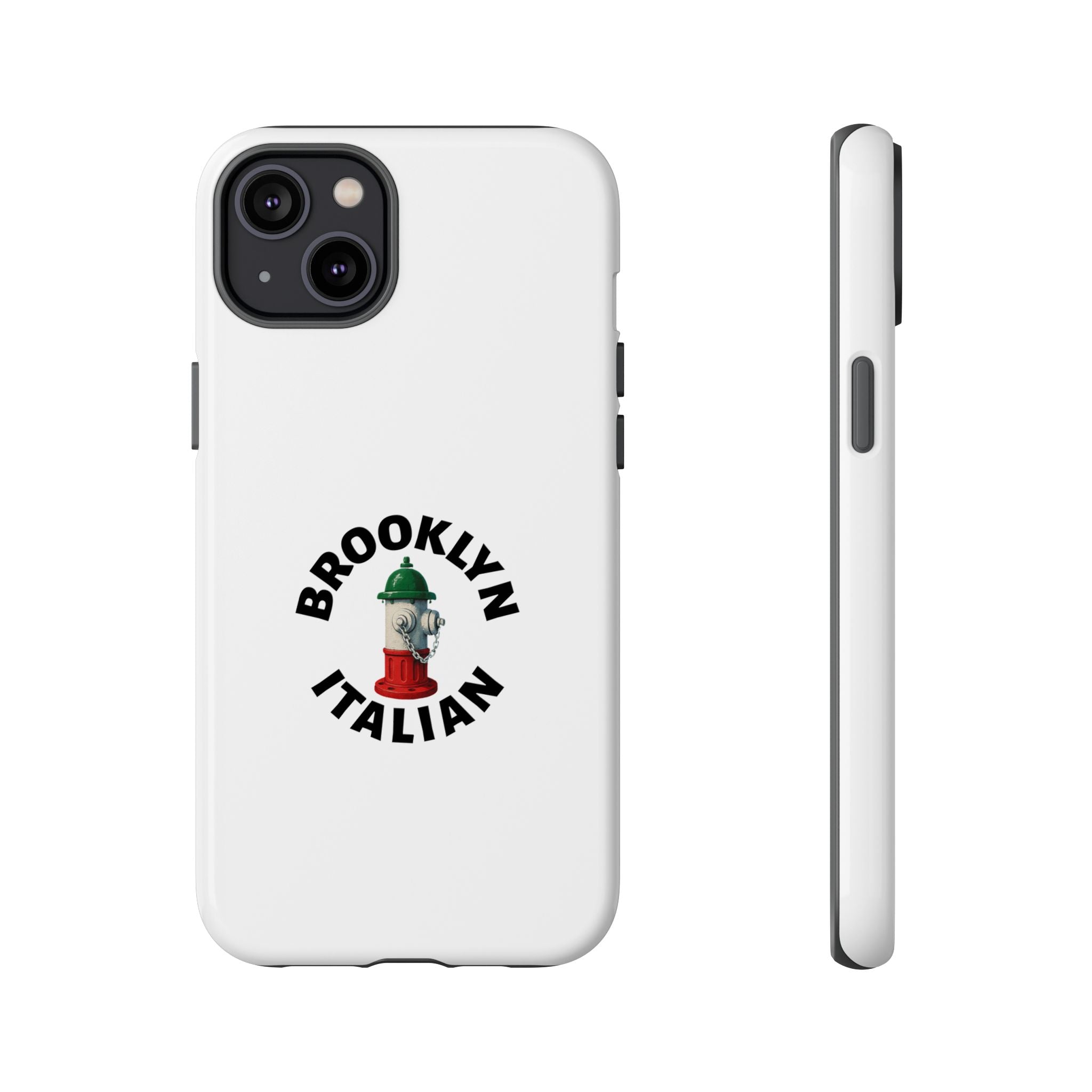 Brooklyn Italian White Phone Case, Urban Style Phone Cover, Tough Smartphone Case, Gift for Italian Heritage, Fun Streetwear Accessories
