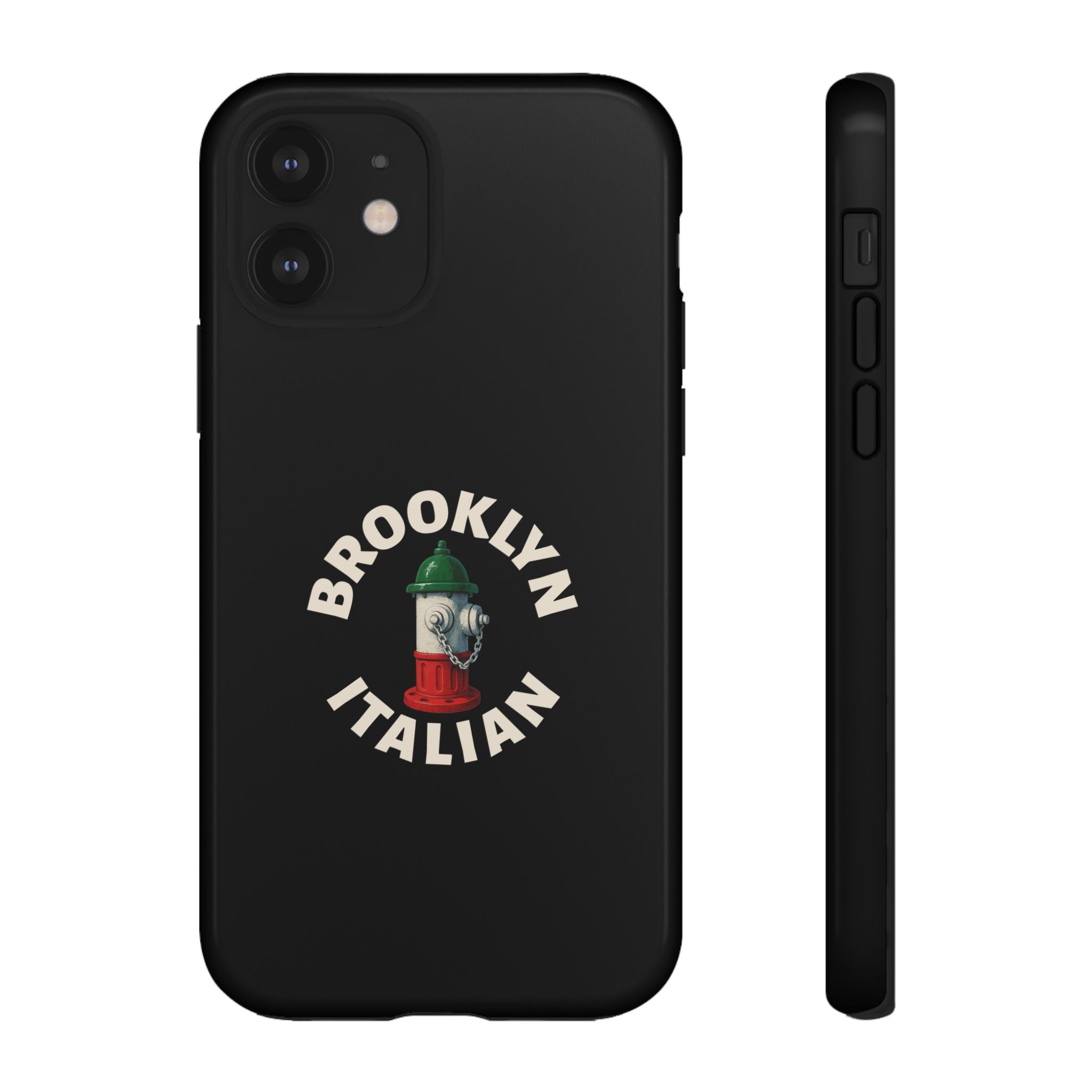 Brooklyn Italian Black Phone Case, Tough Cases for iPhone, Gift for Italians, Stylish Phone Cover, Unique Phone Accessory