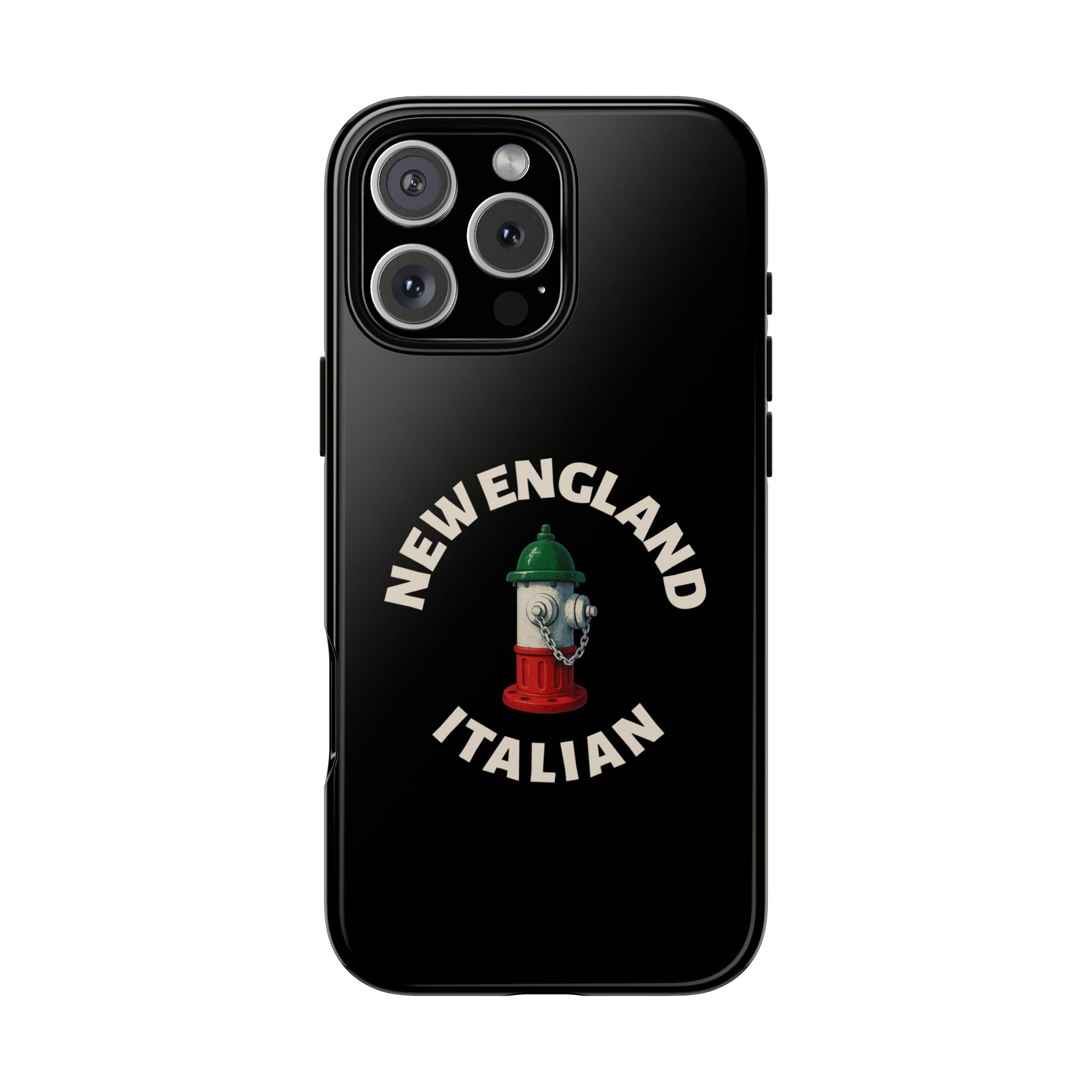 New England Italian Black Phone Case, Tough Cases for iPhone, Gift for Italians, Stylish Phone Cover, Unique Phone Accessory