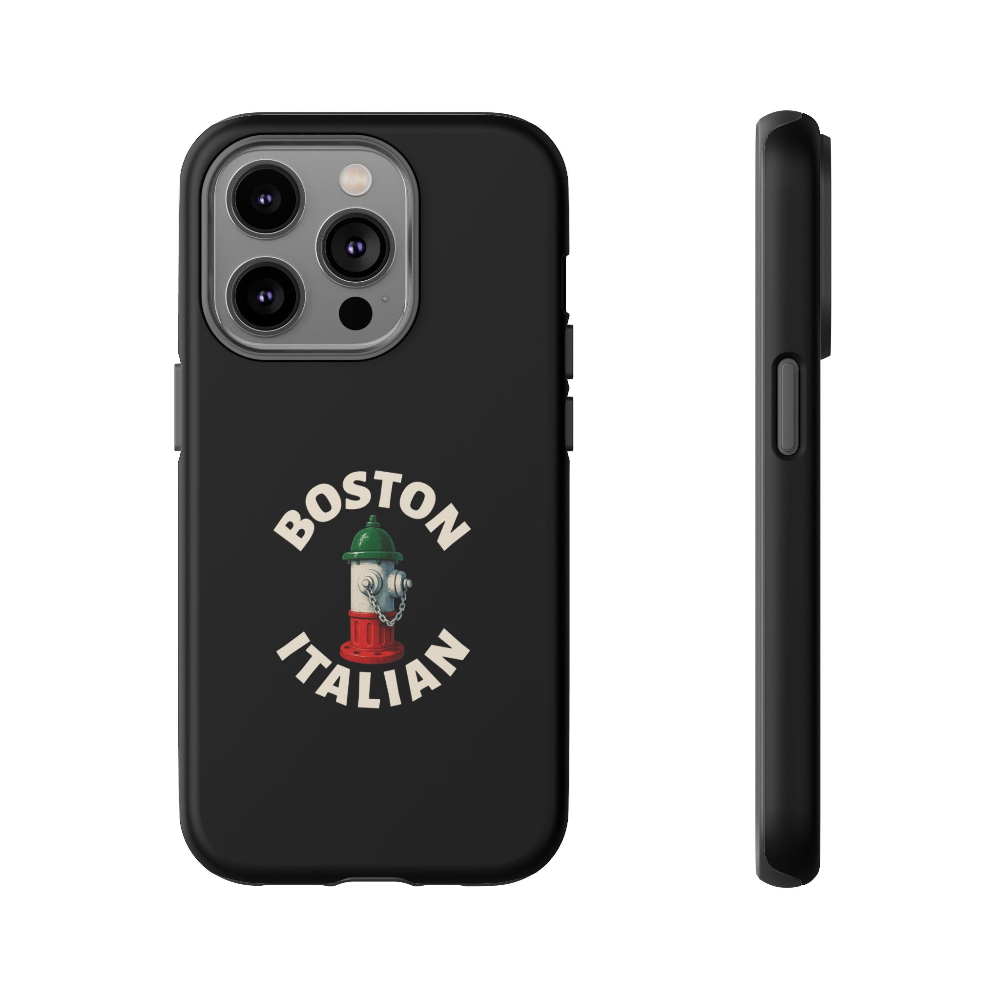 Boston Italian Black Phone Case, Tough Cases for iPhone, Gift for Italians, Stylish Phone Cover, Unique Phone Accessory