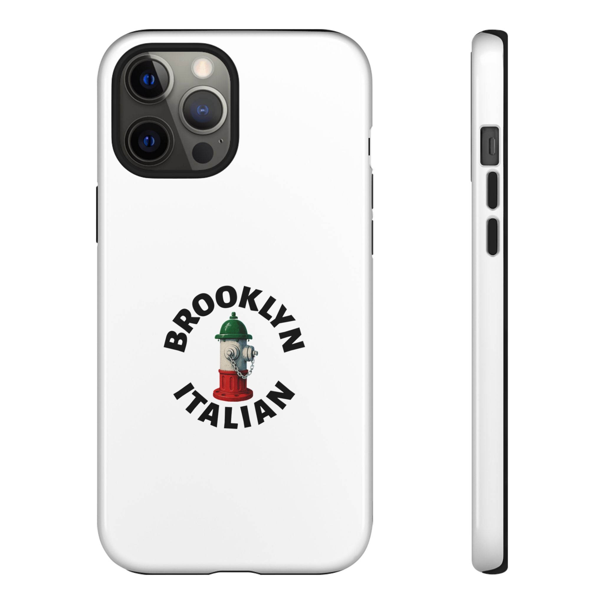 Brooklyn Italian White Phone Case, Urban Style Phone Cover, Tough Smartphone Case, Gift for Italian Heritage, Fun Streetwear Accessories