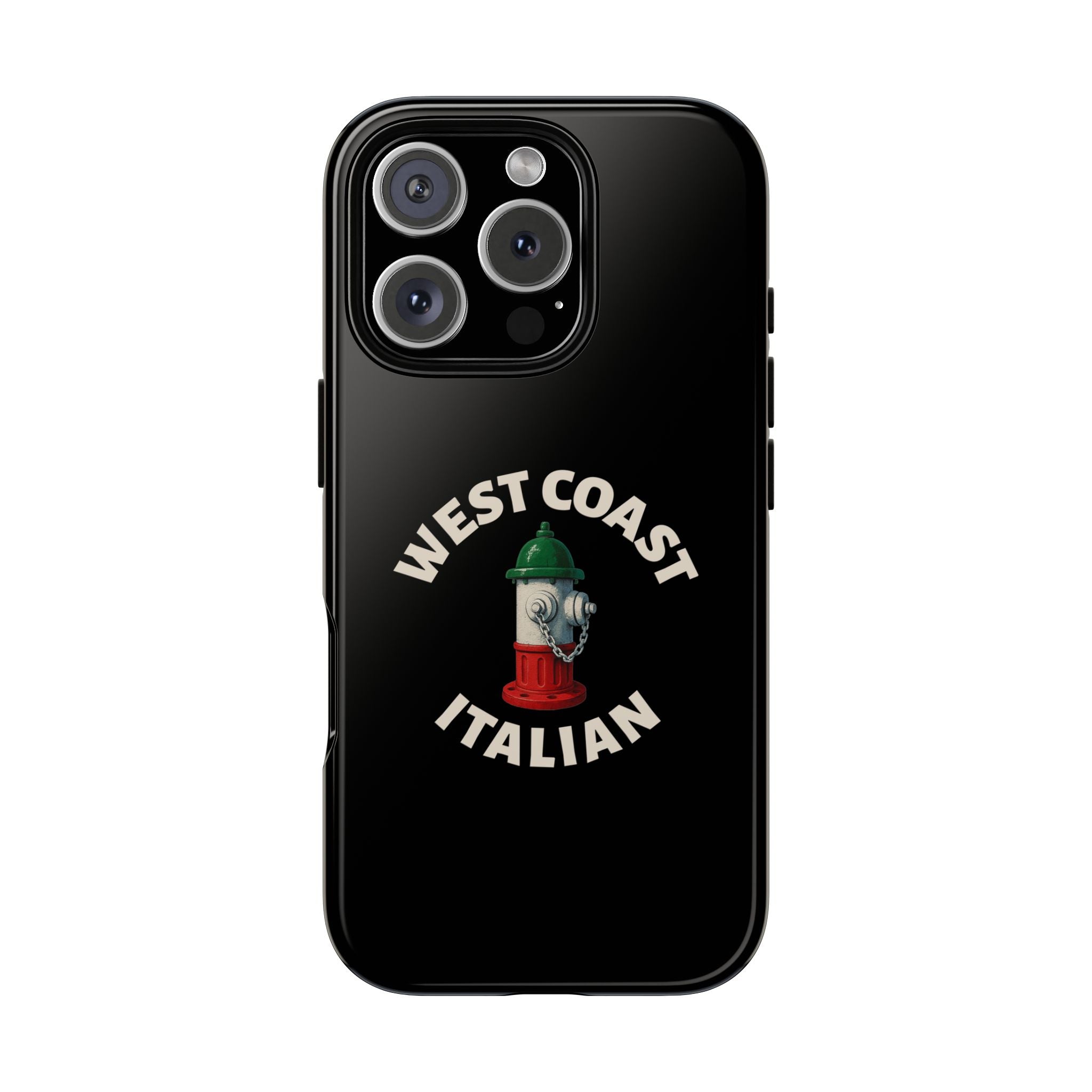 West Coast Italian Black Phone Case, Tough Cases for iPhone, Gift for Italians, Stylish Phone Cover, Unique Phone Accessory