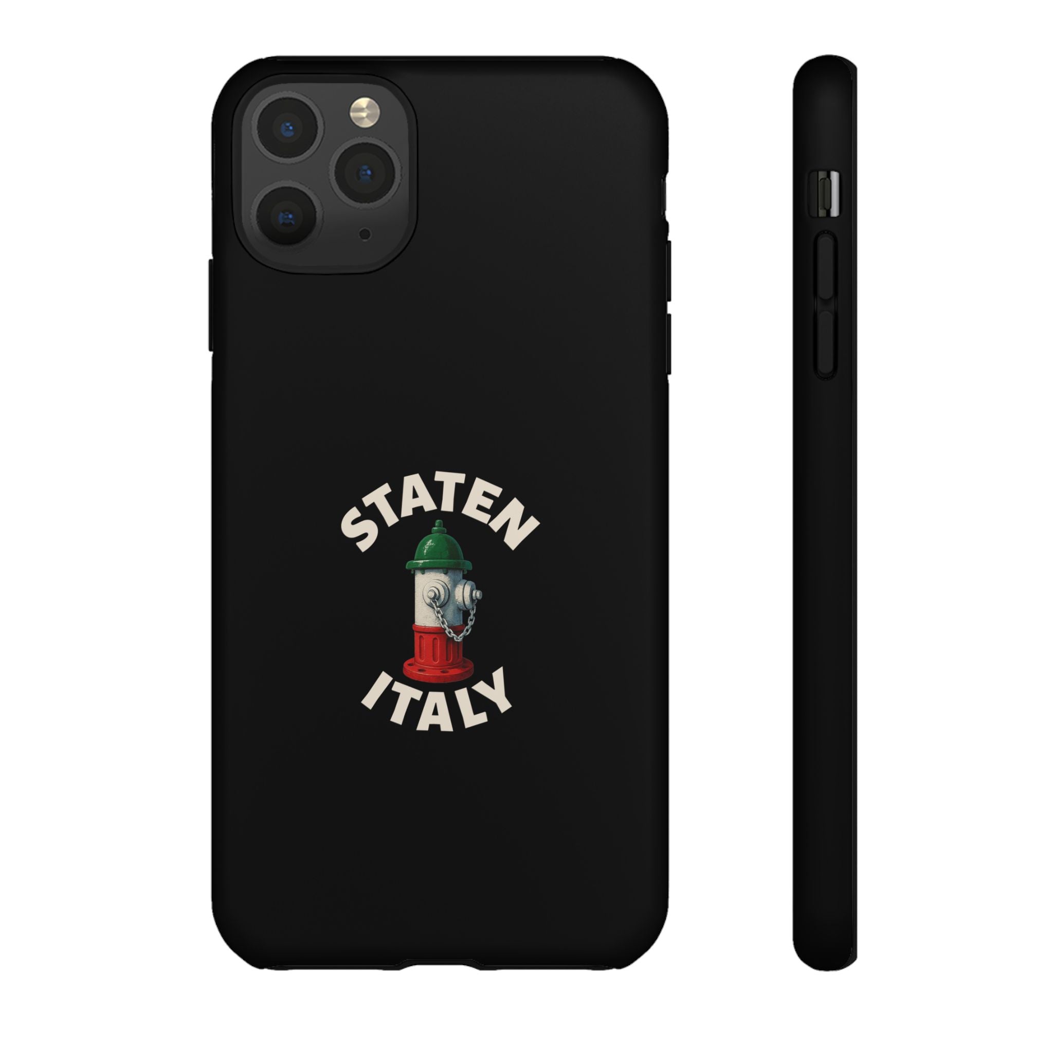 Staten Italy Black Phone Case, Tough Cases for iPhone, Gift for Italians, Stylish Phone Cover, Unique Phone Accessory