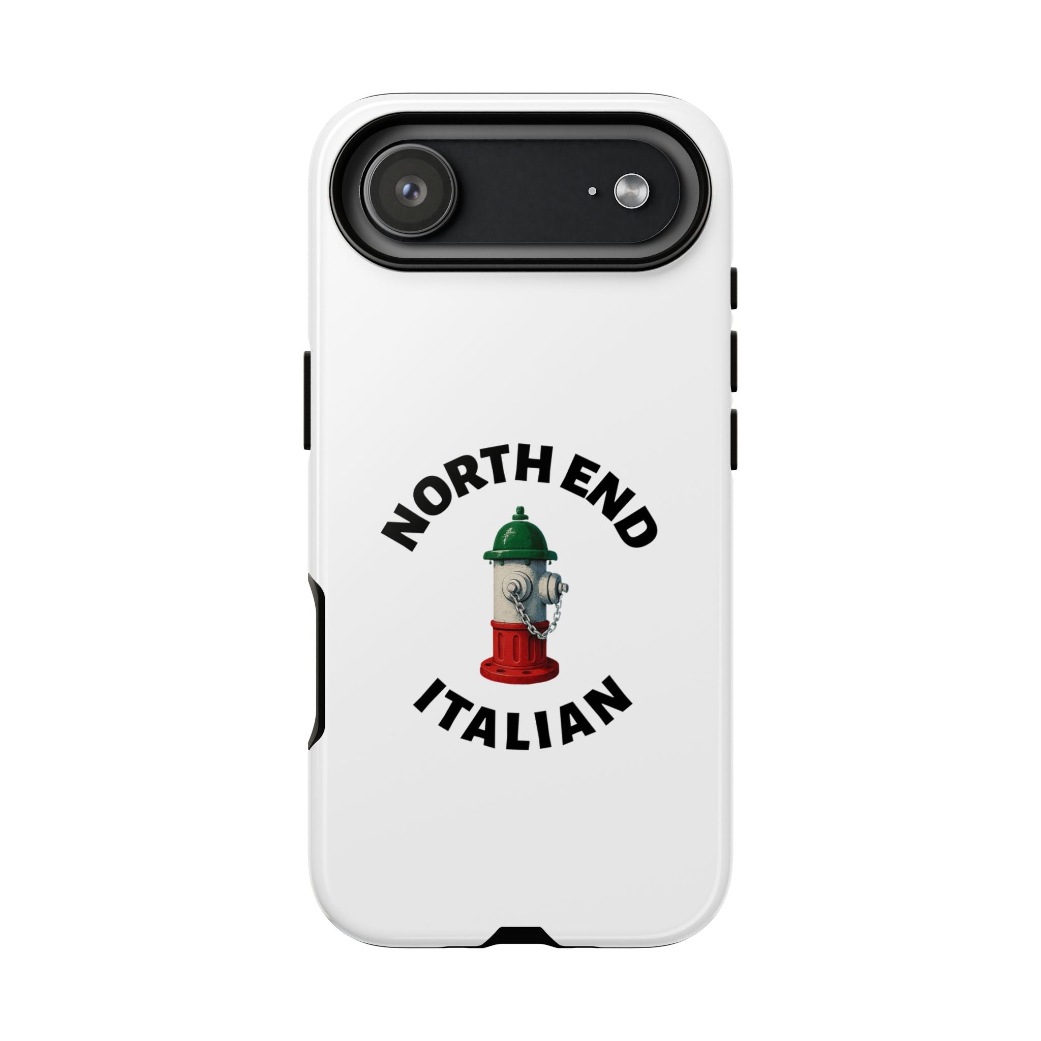 North End Italian White Phone Case, Urban Style Phone Cover, Tough Smartphone Case, Gift for Italian Heritage, Fun Streetwear Accessories