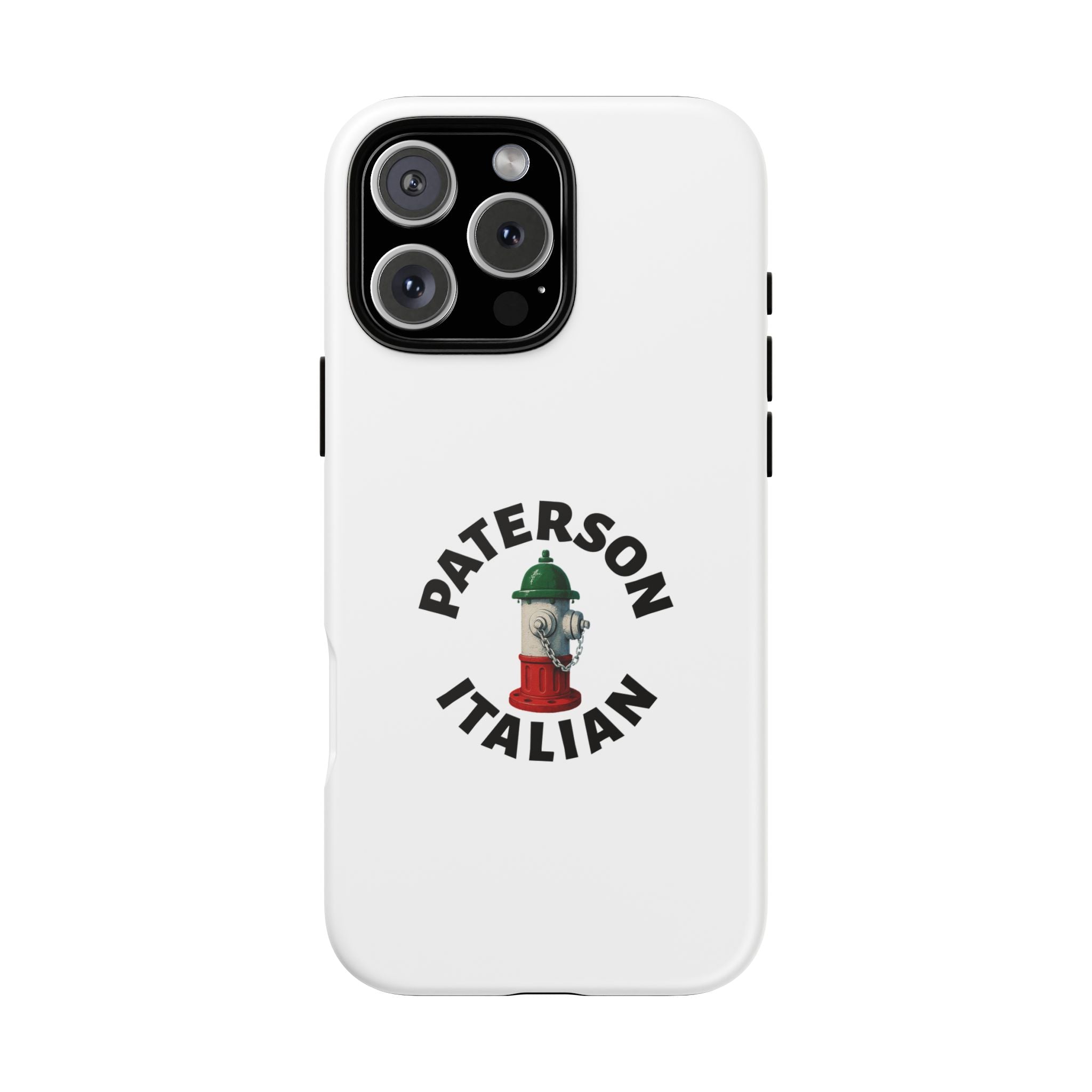 Paterson Italian White Phone Case, Urban Style Phone Cover, Tough Smartphone Case, Gift for Italian Heritage, Fun Streetwear Accessories