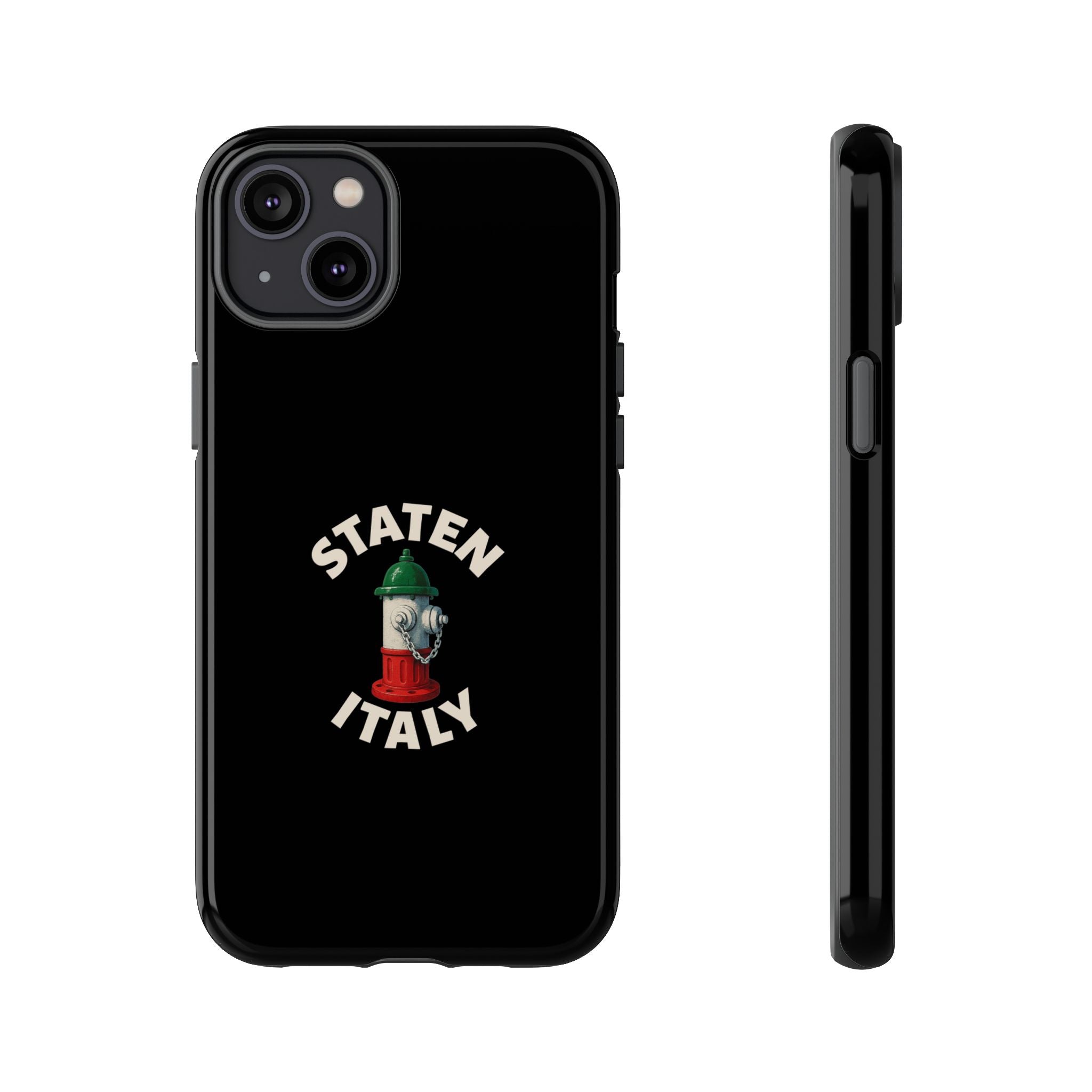 Staten Italy Black Phone Case, Tough Cases for iPhone, Gift for Italians, Stylish Phone Cover, Unique Phone Accessory